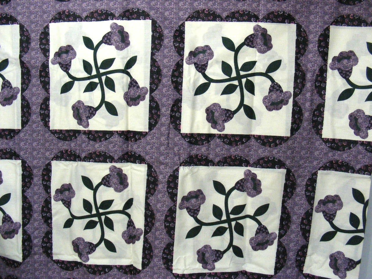 Cheater Quilt Top Material, 90" x 108", Country Lily Lavender