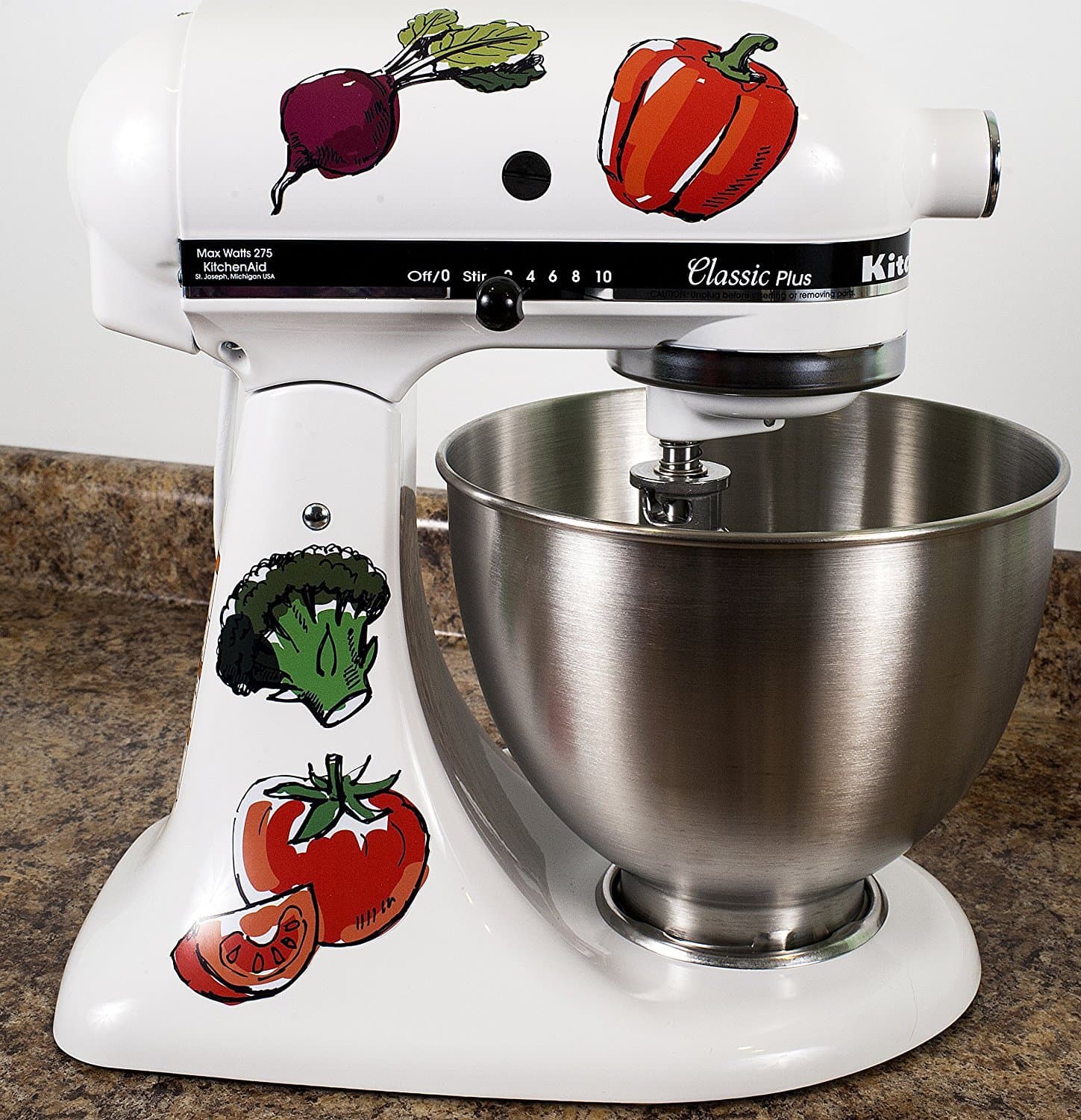 Watercolor Vegan Fresh Veggies Decals for Kitchen Mixer Stickers