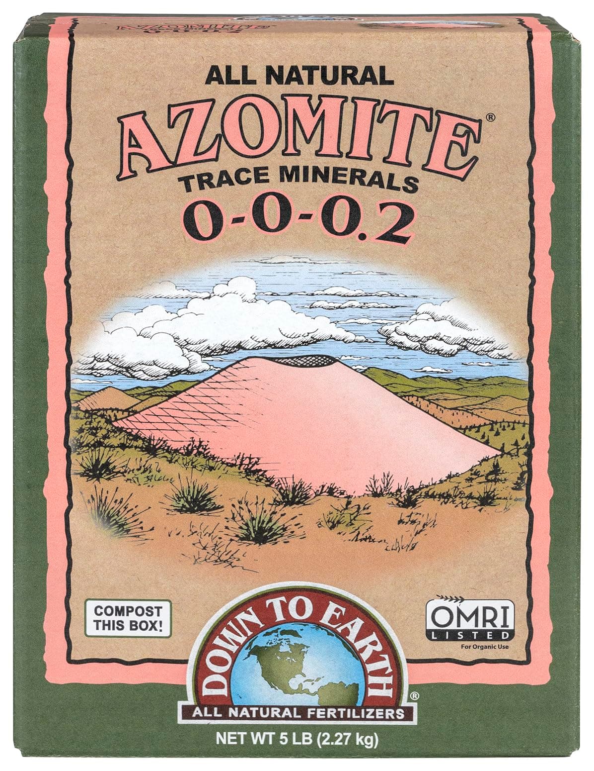 Organic Azomite Powder Trace Minerals - Essential Minerals for Improving Plant Growth 0-0-0.2, 5 lb