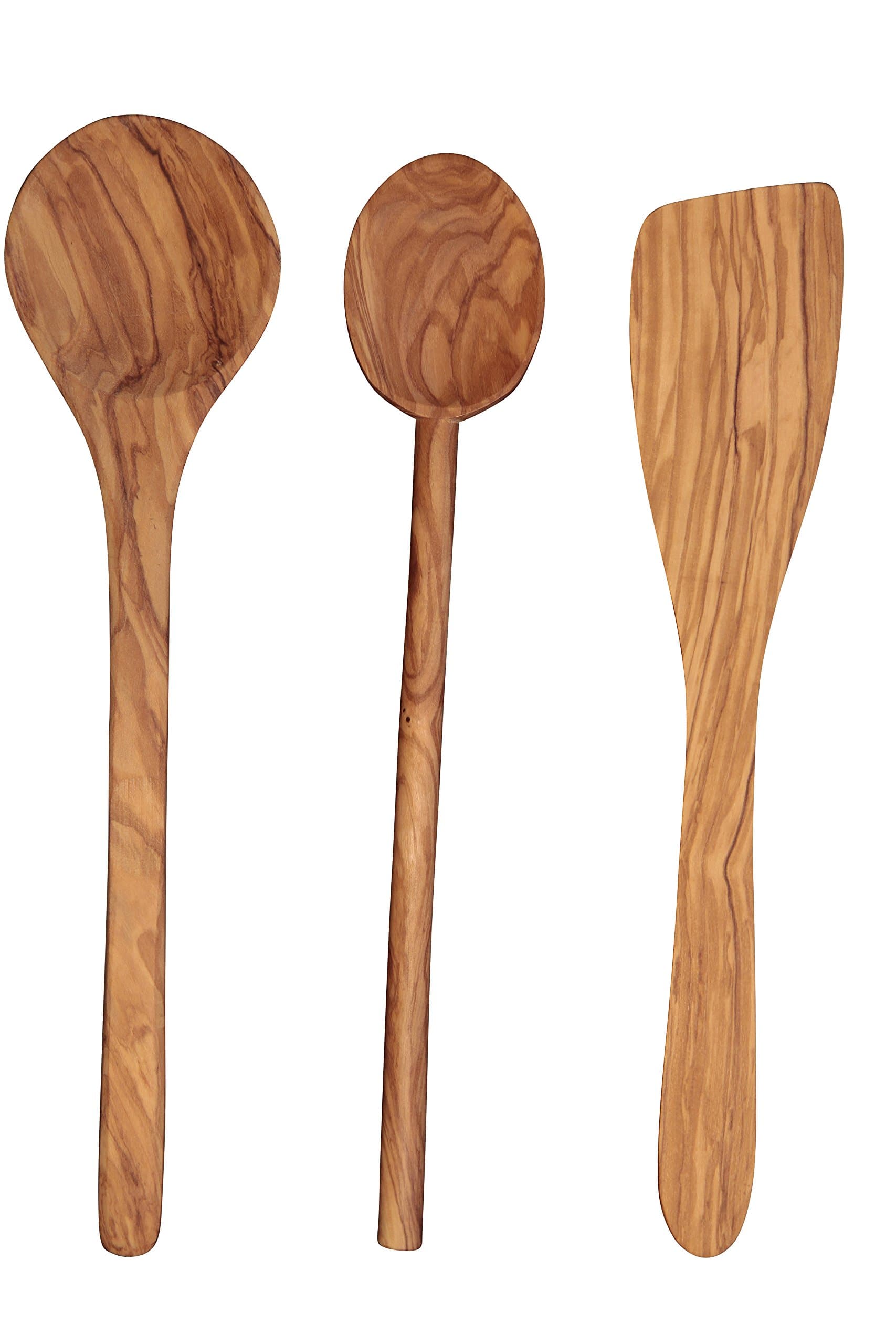 Scanwood Olive Wood Spoon (Cooking) Spoon (Spatula Spoon Ladle Set 32 cm)