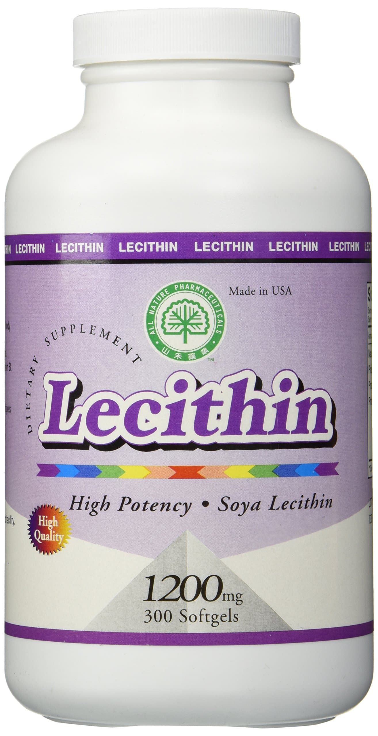 1 Bottle Lecithin, 1200mg, 300 Softgels from All Nature