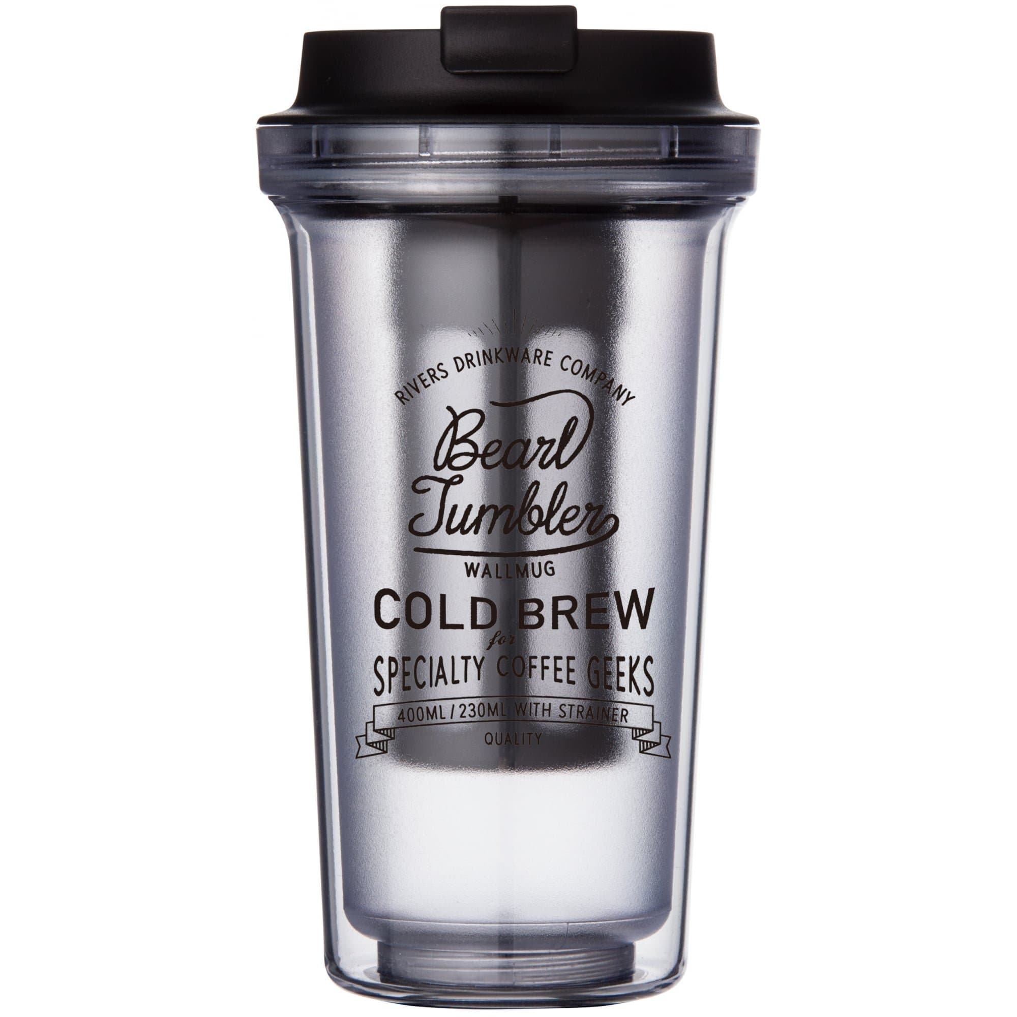 Rivers Drinkware Wallmug Tumbler Bearl Double Walled Cold Brew Coffee Travel Cup, 9.4 x 9.4 x 17.5 cm