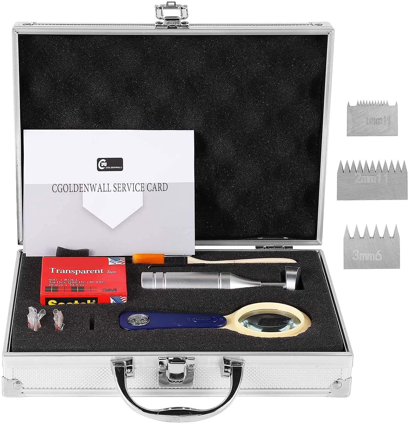 CGOLDENWALL Cross Hatch Adhesion Tester Cross-Cut Tester Kit Multi-Blade Cutter spacing: 1 +0.01mm, 2+0.01mm, 3+0.01mm