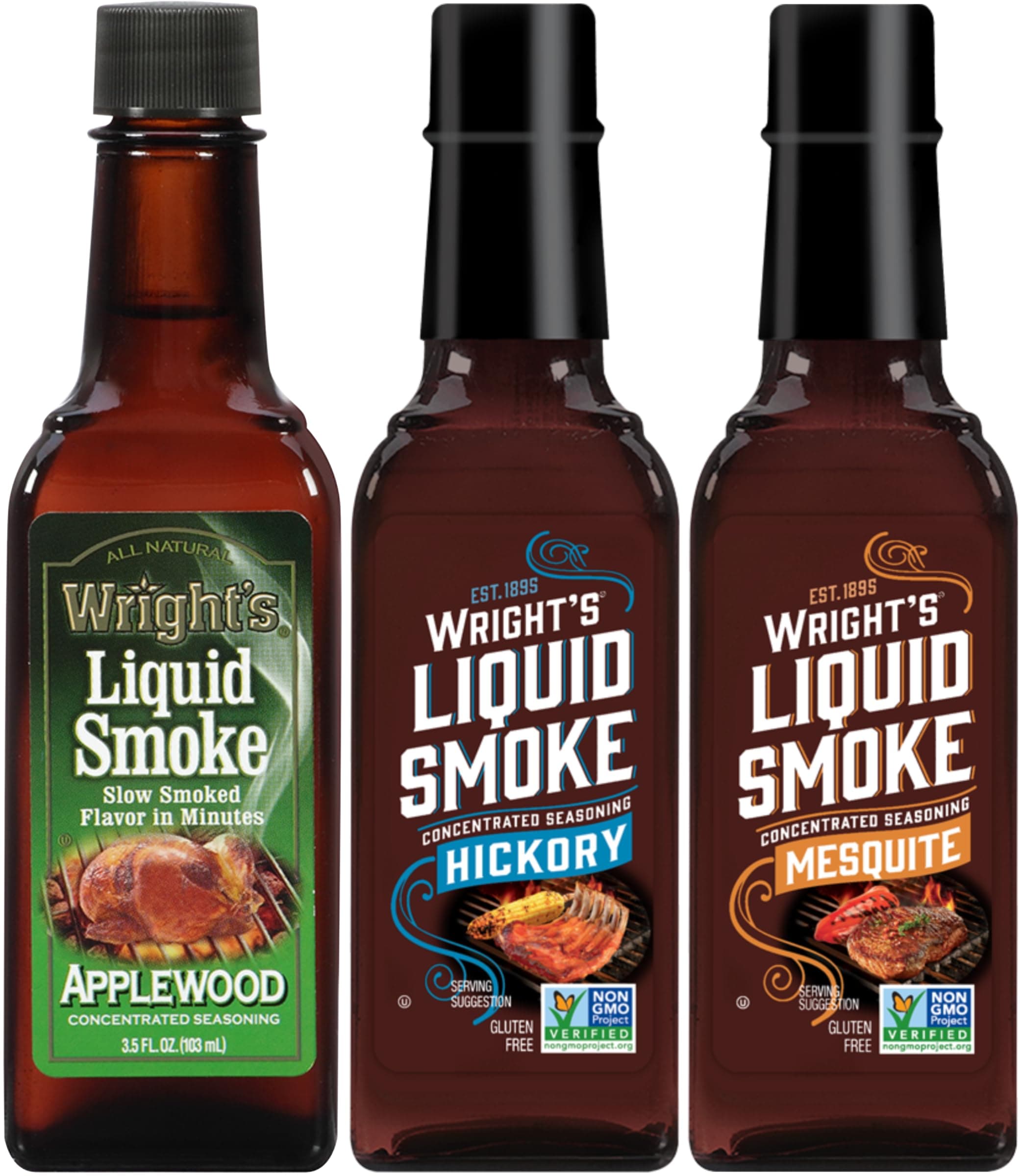Liquid Smoke Applewood,Hickory & Mesquite (3 Pack) 3.5 oz