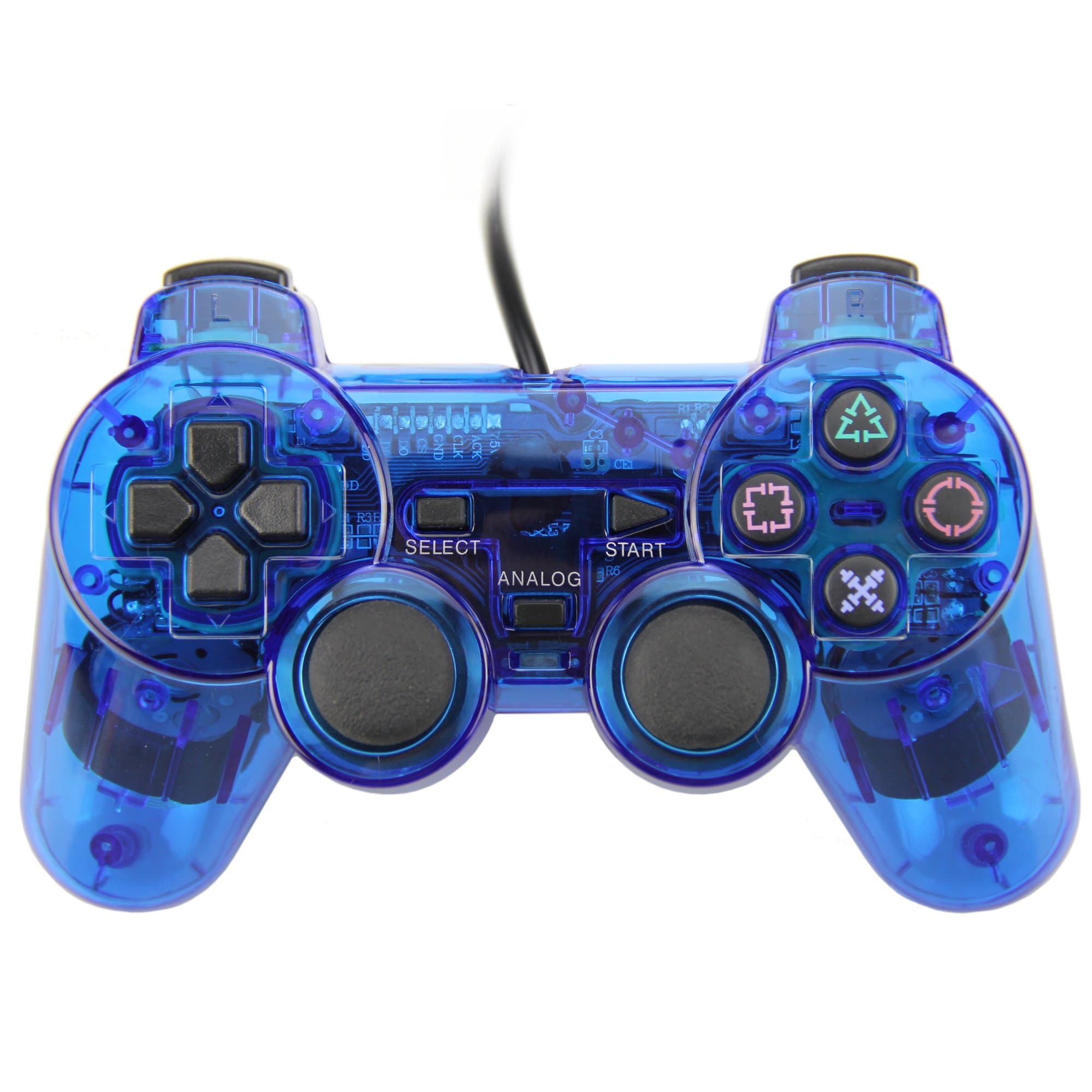 Wired USB Controller Double Vibration Gamepad Joystick For PC Computer Laptop Blue
