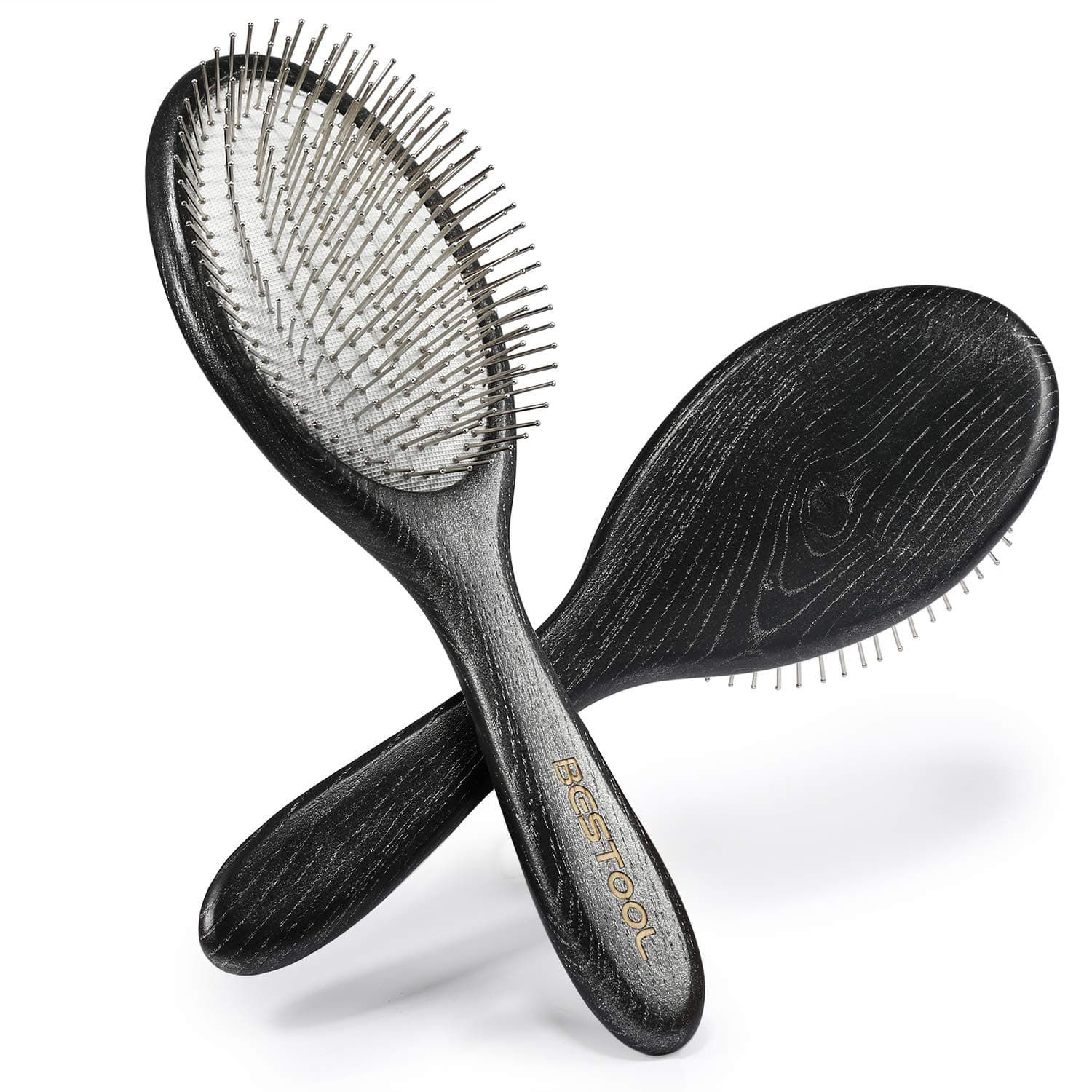 BESTOOL Metal Wooden Oval Hair Brush