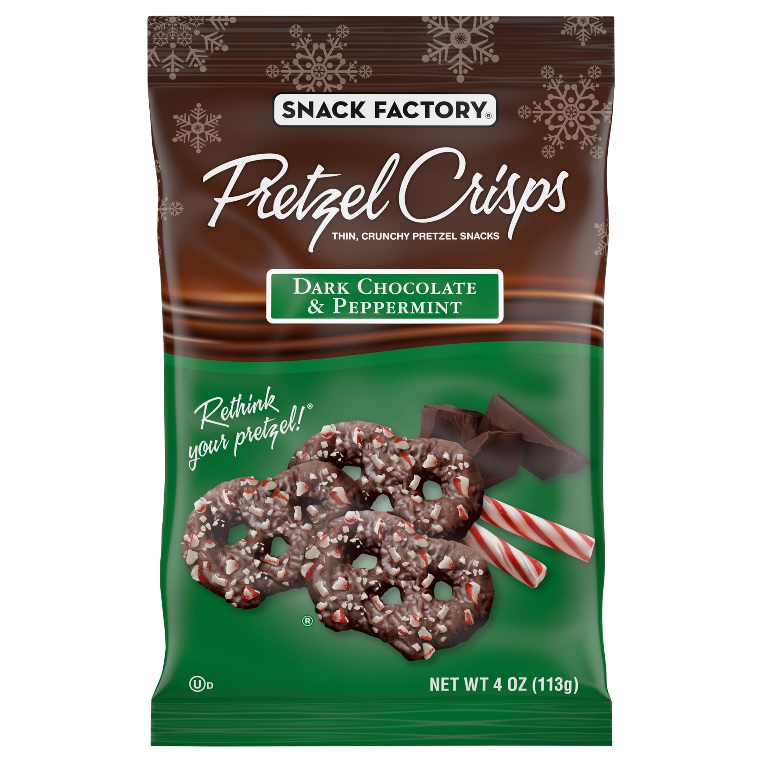 Pretzel Crisp, Dark Chocolate and Peppermint, 4 Oz