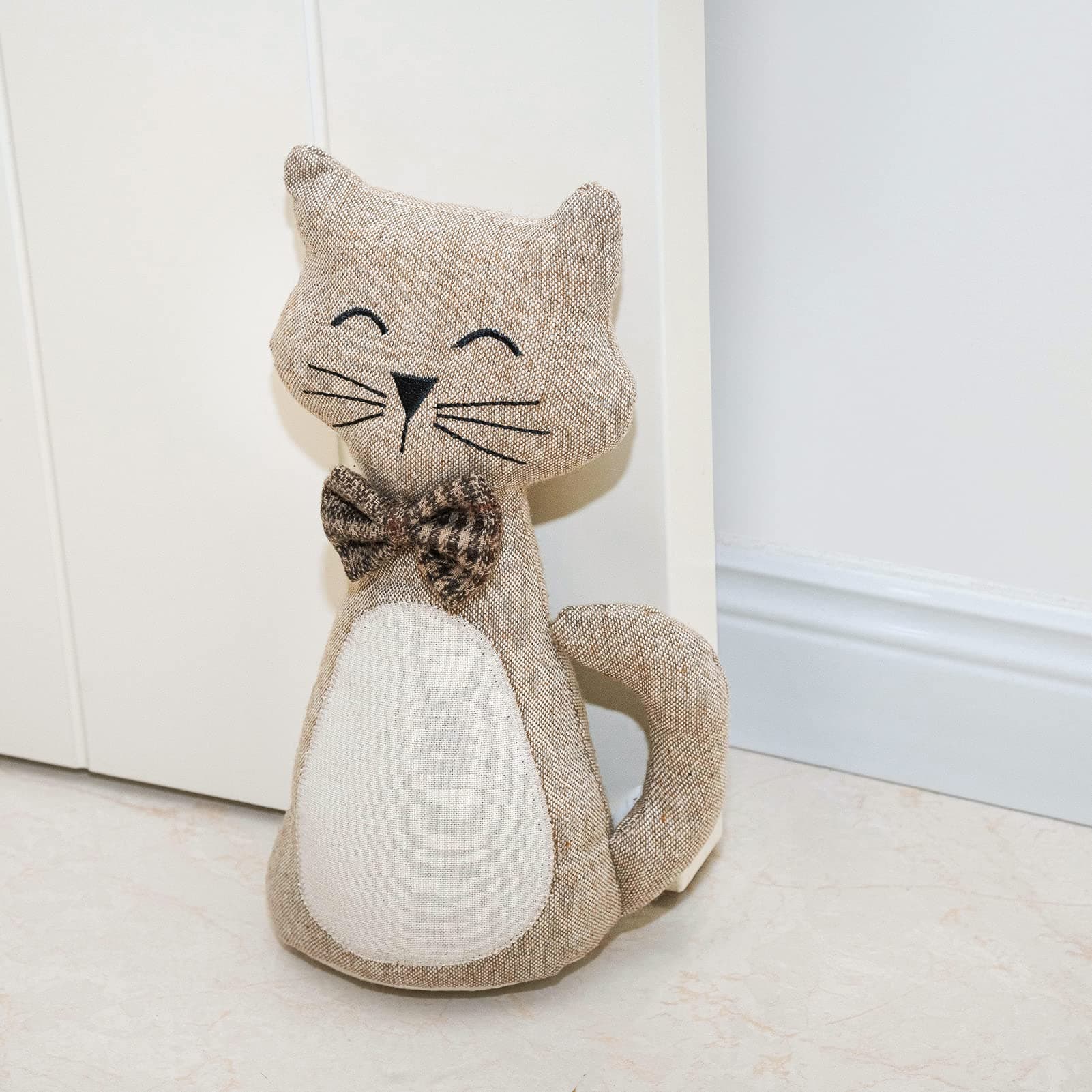 Marwood Cute Door Stopper Decorative Door Stops for Home and Office Holiday Decorations, Cat Doorstop Weighted Interior Fabric Design Stuffed Animal Door Stopper