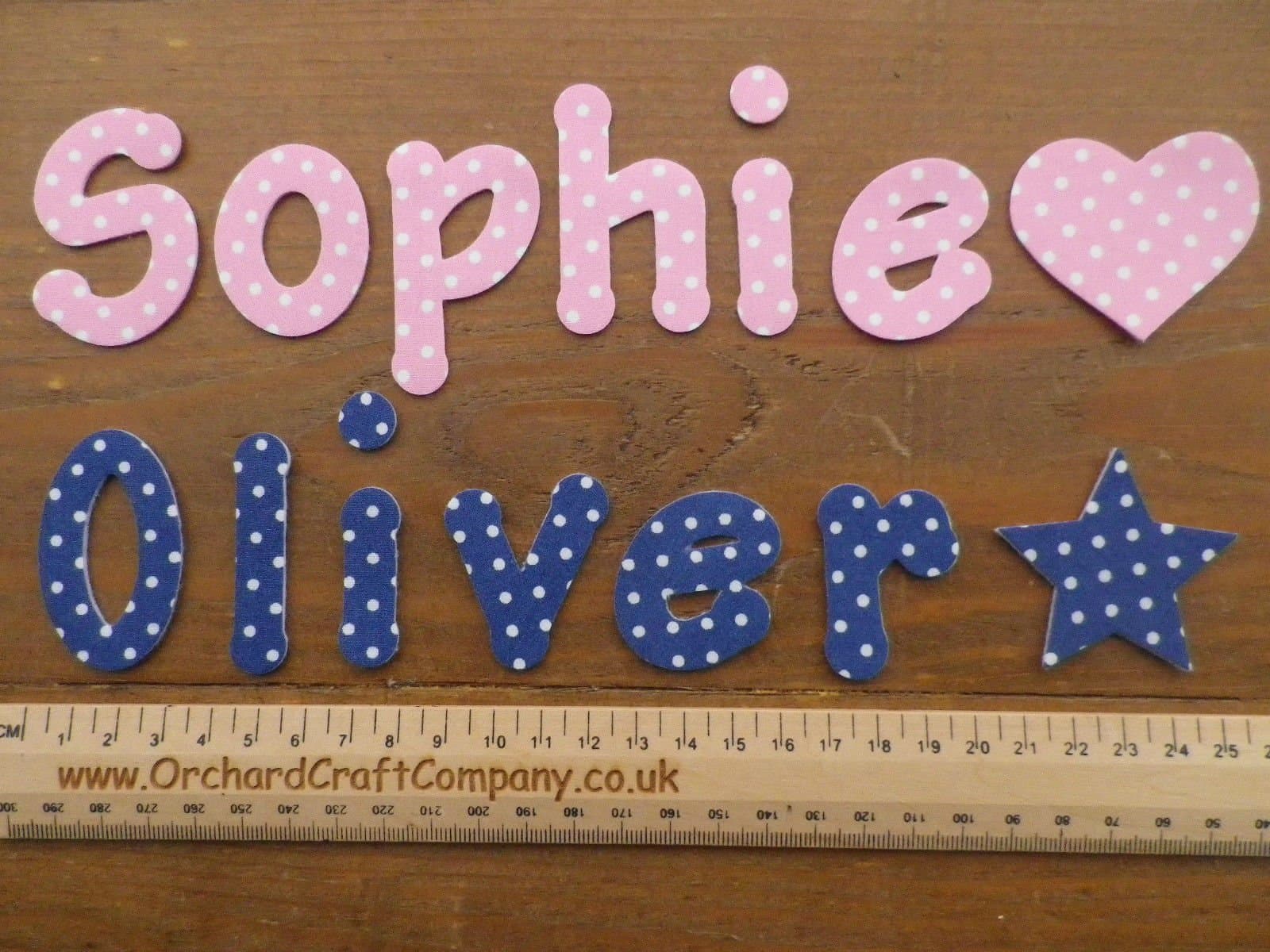Iron on Fabric Letters and Numbers, 4-5 cm (7, Pink and White Polka dot) No Sew