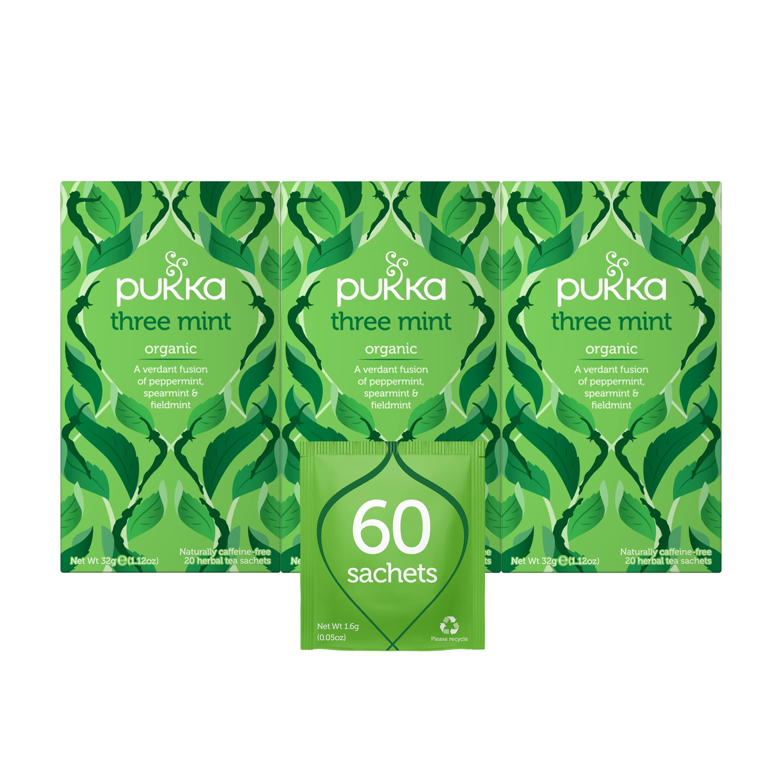 (3 PACK) - Pukka Three Mint Tea| 20 Bags |3 PACK - SUPER SAVER