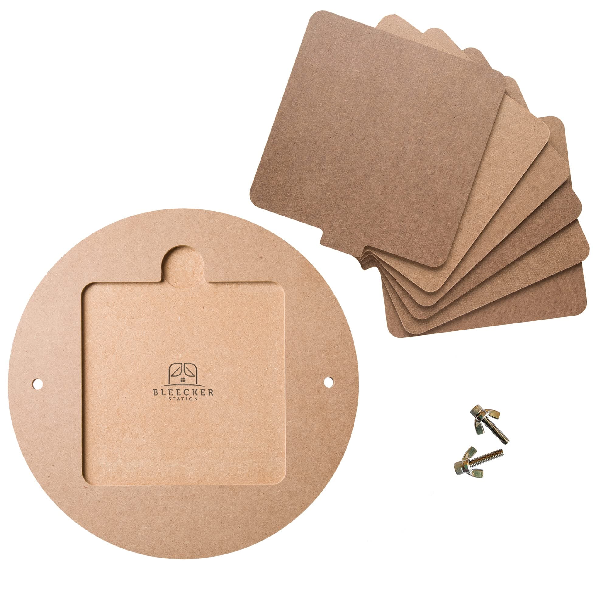 Bat System for Potter’s Wheel, 12” Round Outer Bat with Set of Six 7” Square Inner Bats, Bat Adapter with Removable Inserts for Throwing Pottery, for Potters and Clay Artists (6)