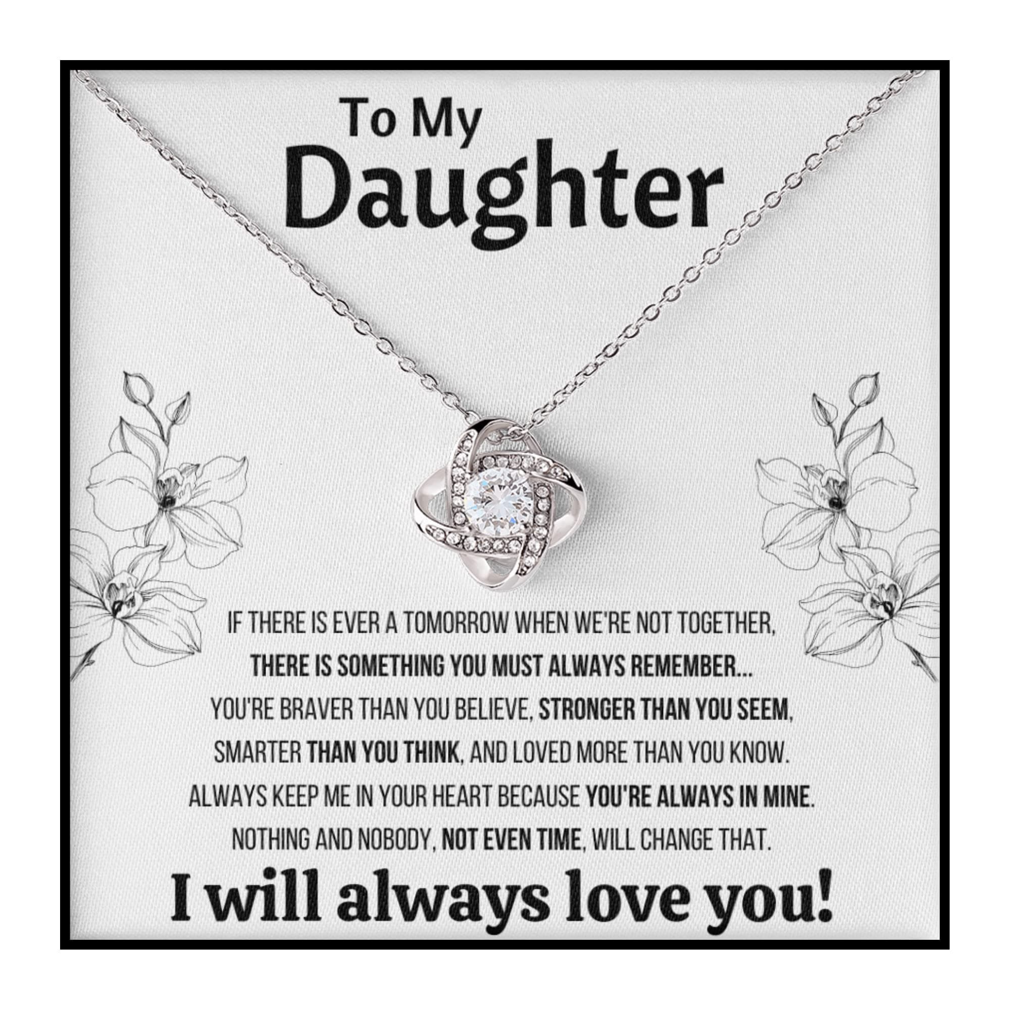 OC9 Gifts To My Beautiful Daughter Necklace from Mom & Dad | Cubic Zirconia Pendant with Heartfelt Message Card & Gift Box | Daughter Birthday, Graduation, Christmas Jewelry Gift from Parents