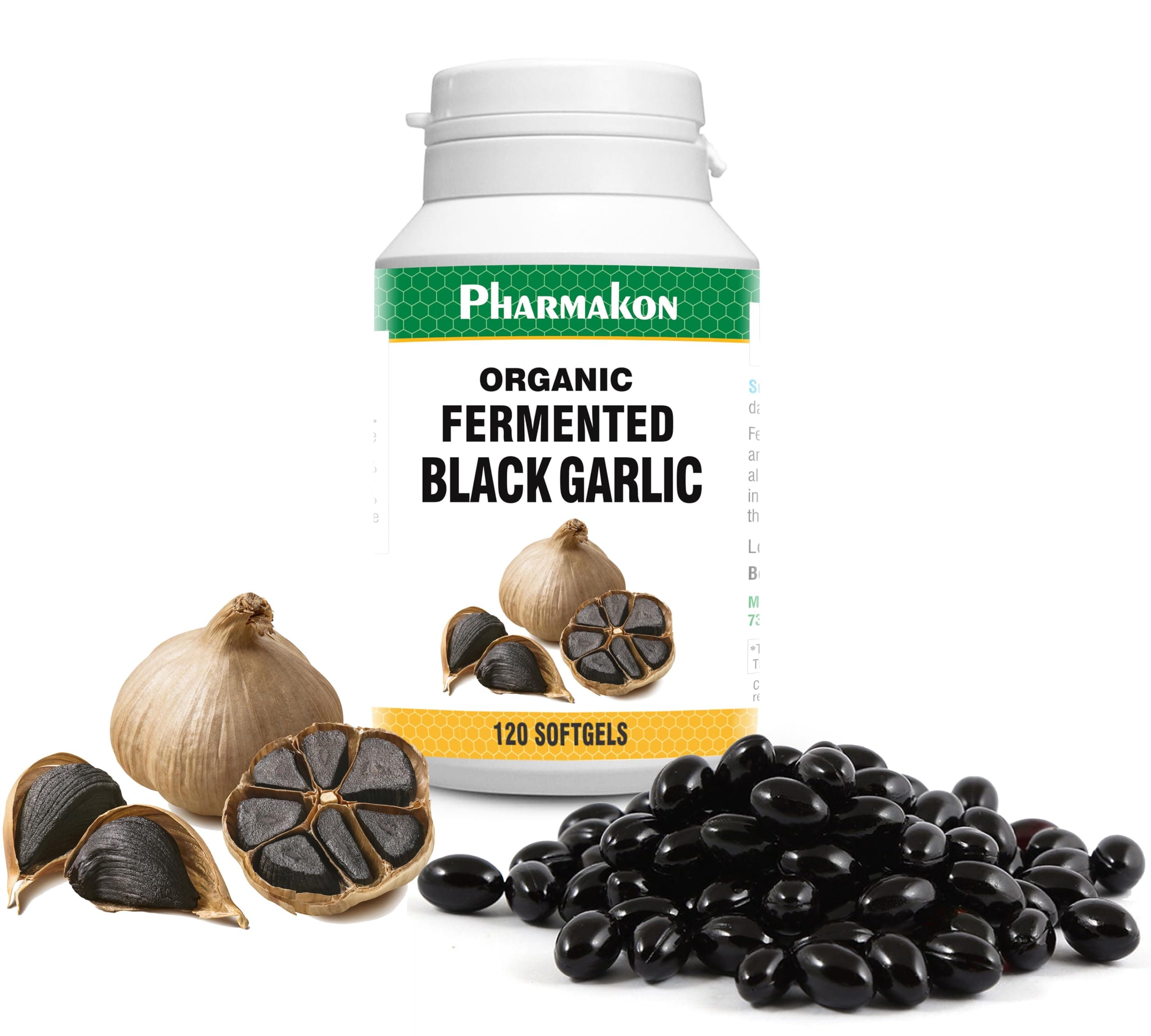 Organic Aged Black Garlic, Bioavailable Soft Capsules, Wholesome, Reduced Odor (120 Count)