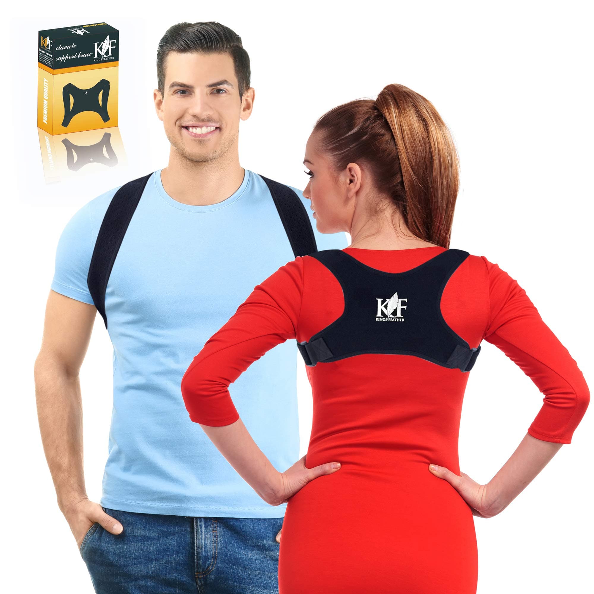 Posture Corrector - Physical Therapy Posture Brace - Spinal Cord Posture Support for Men and Women - for Back, Shoulder and Neck Pain Relief - Prevents Slouching and Hunching(28-38inch)