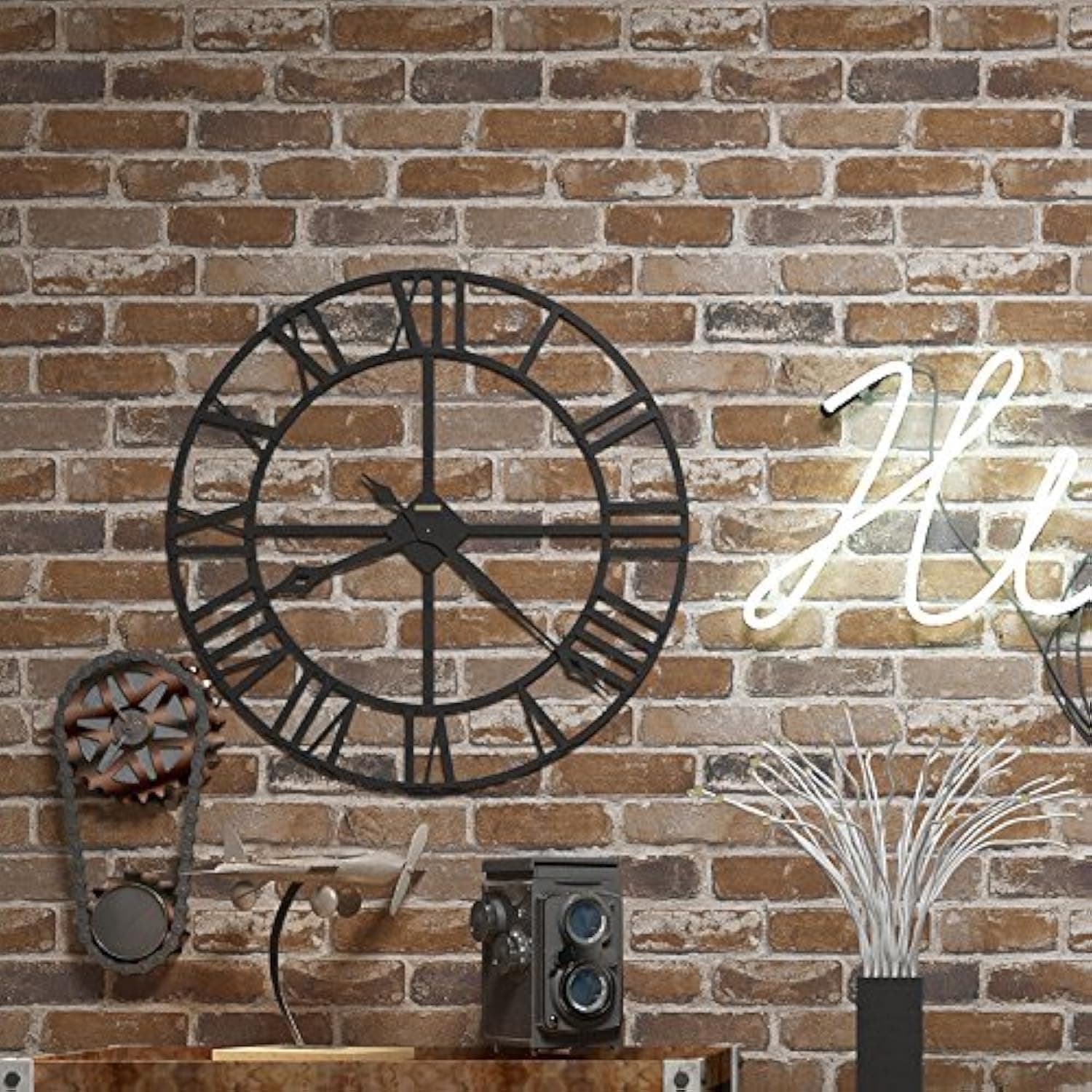 Peel and Stick Brown Brick Wallpaper, Self-Adhesive, Vinyl Waterproof Vintage Wallpaper, Contact Paper for House Decoration, No.57103-10