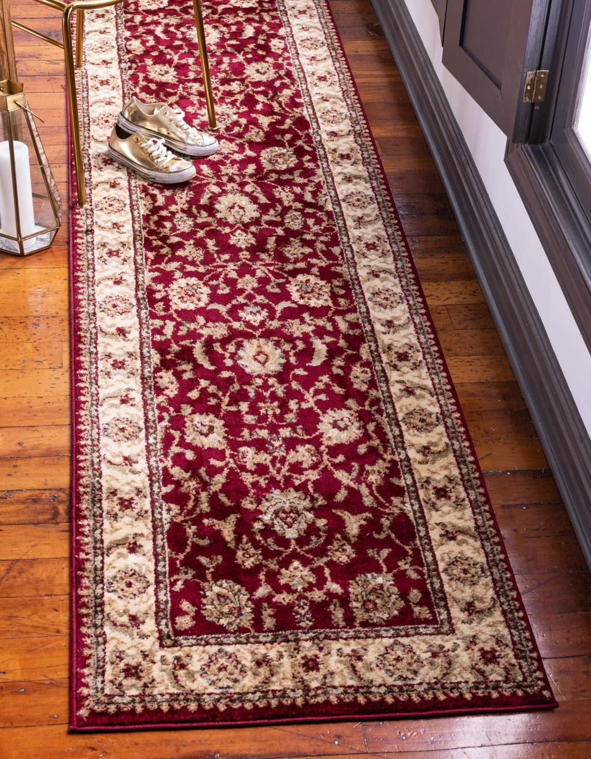 Voyage Collection Traditional Oriental Classic Intricate Design Area Rug (2' 7 x 10' 0 Runner, Red/Gold)