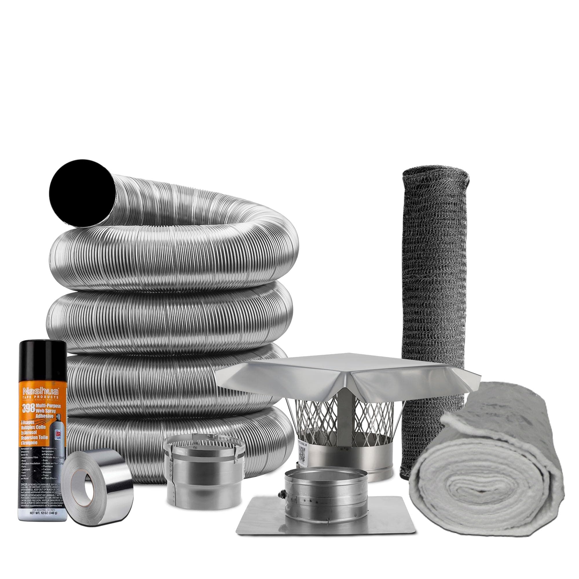 Fireside Chimney Supply Basic Chimney Liner Insert Kit with Insulation 6 Inch x 20 Foot