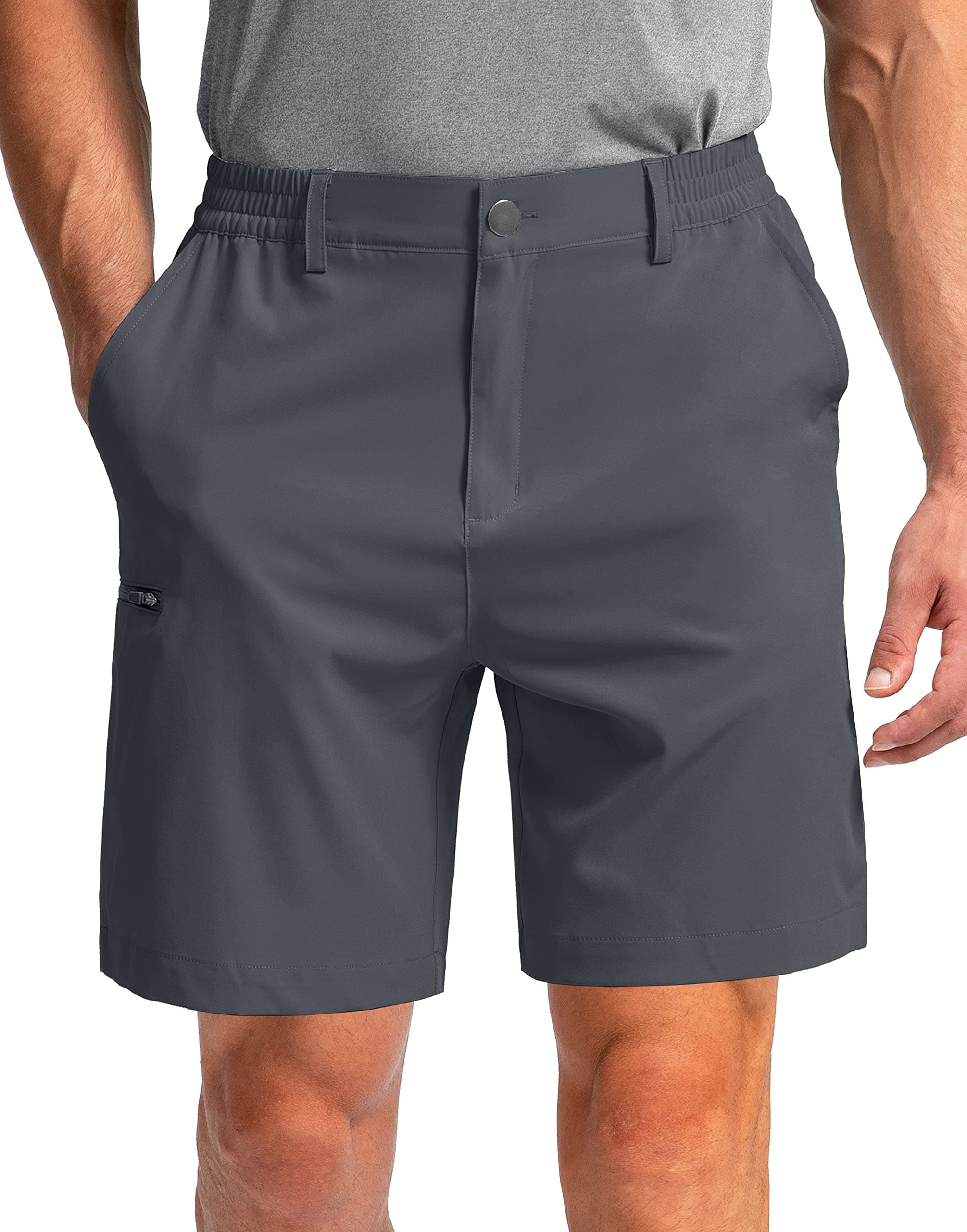 Pinkbomb Men's Golf Shorts with 6 Pockets Stretch Quick Dry Hiking Work Dress Shorts for Men