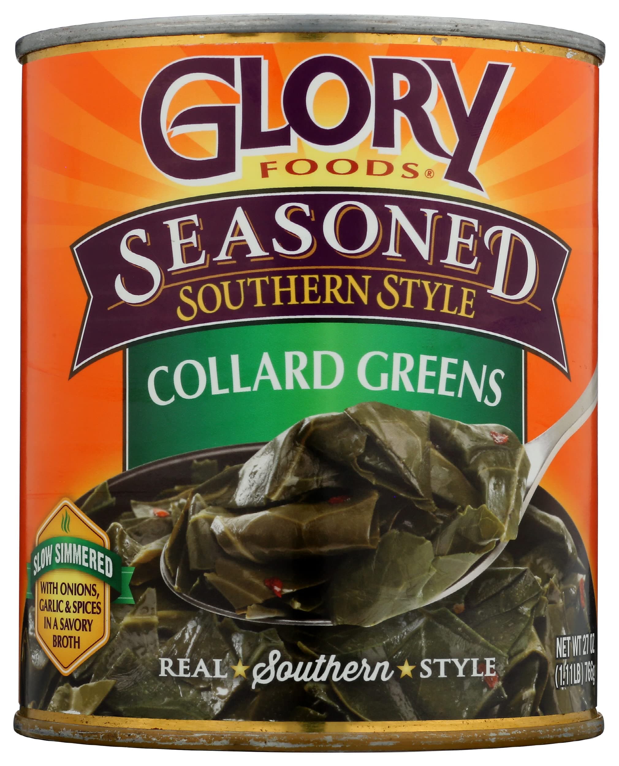Glory Foods Seasoned Southern Style Collard Greens, 27 oz