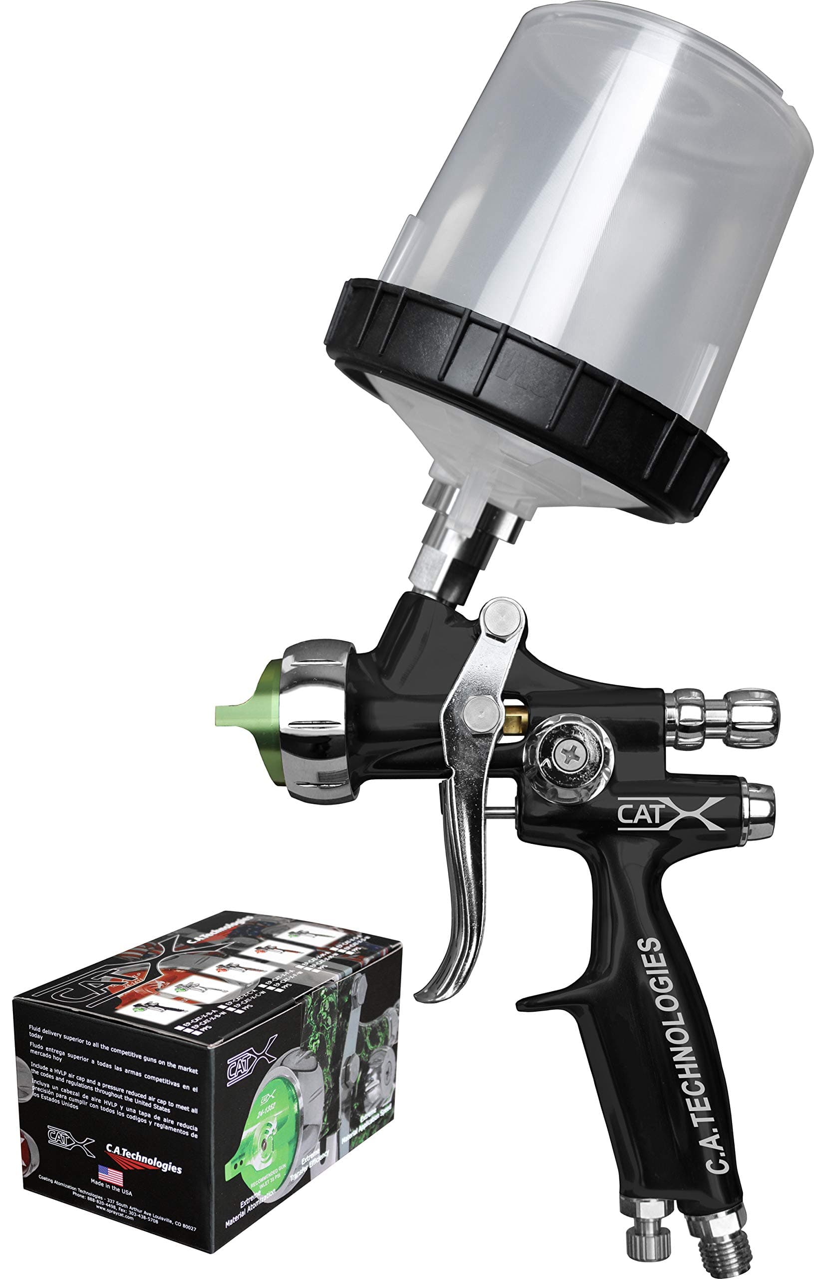 CAT-X Spray Gun (Woodworking E- Pack – 3M PPS Cup – Black Teflon Coated)