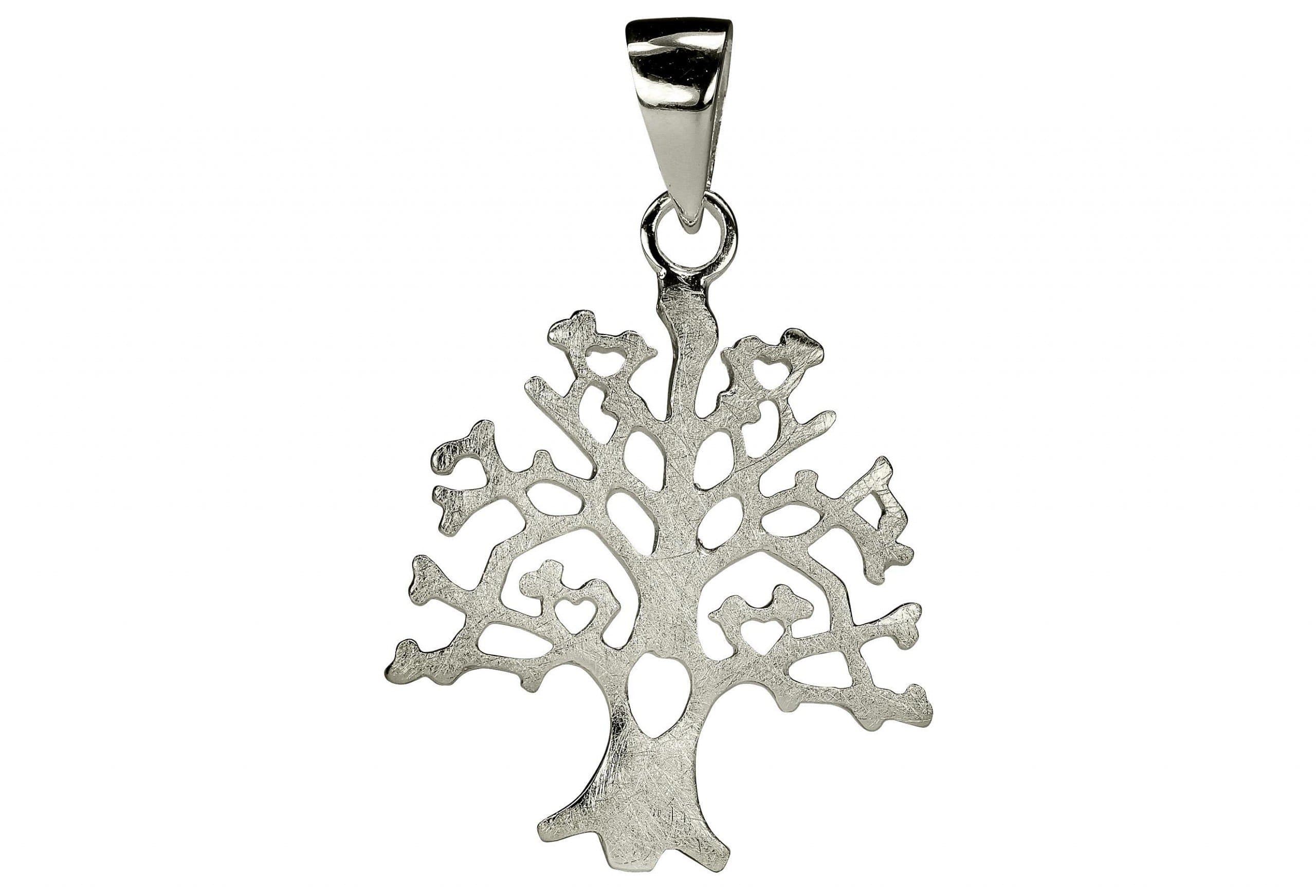 SILBERMOOS Women´s Jewelry Pendant Thuja Thuja Arbor Vitae Tree Nature Branch Brushed 925 Sterling Silver