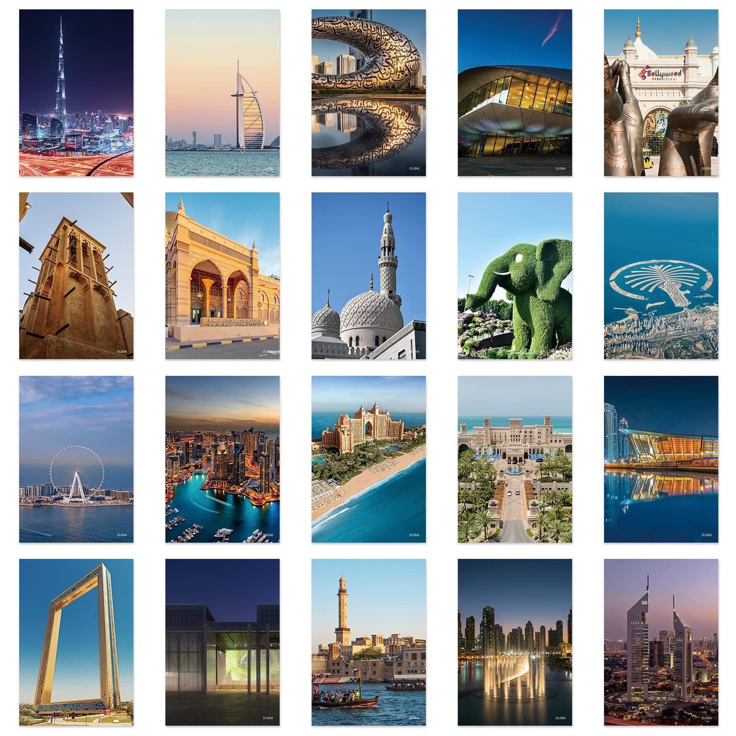 xtvinvm Dubai United Arab Emirates UAE Travel Postcards from Around the World Vintage Postcard Pack for Mailing Business Christmas Holiday Birthday Postcards with Mailing Side Set of 20