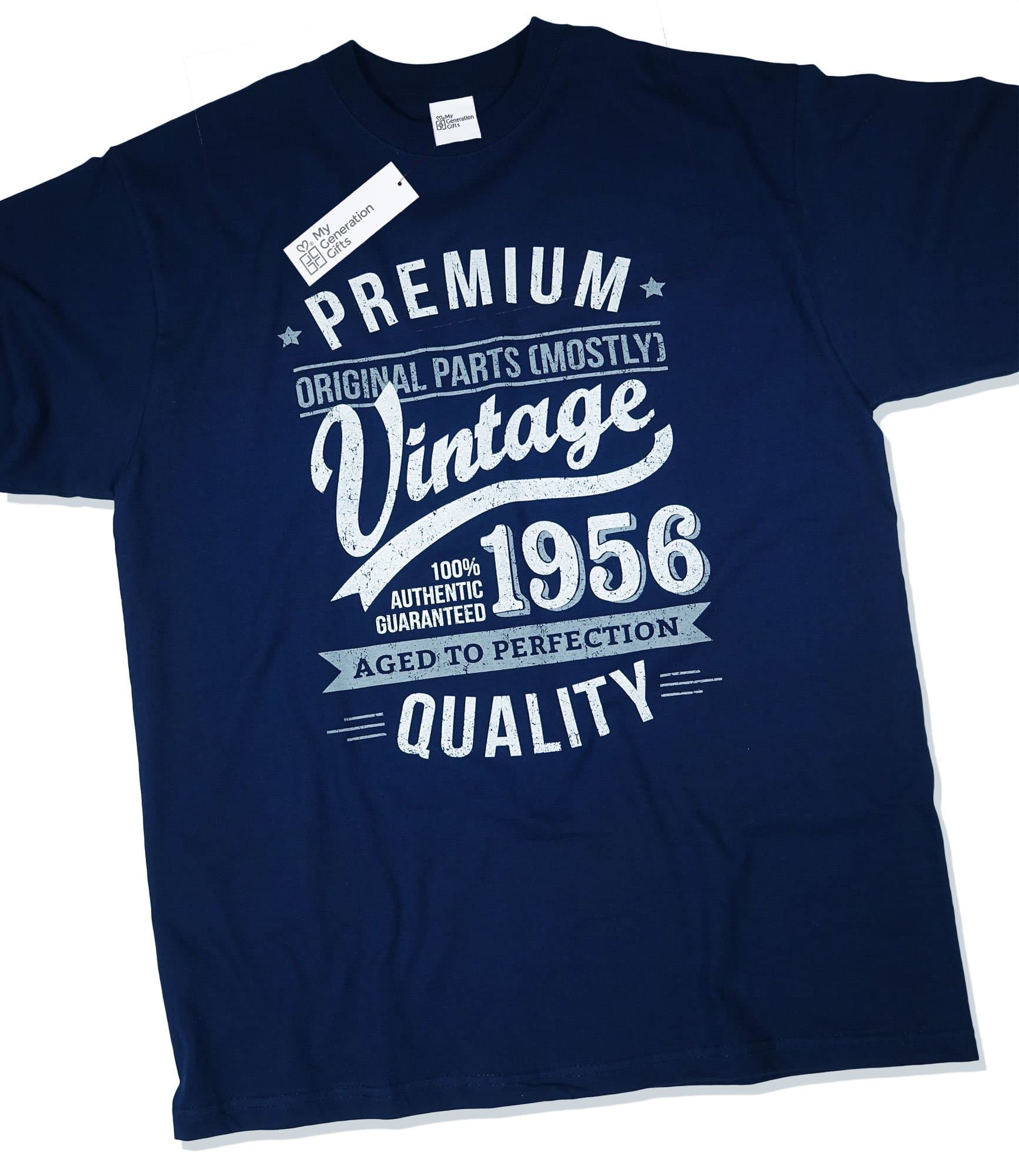 1956 Vintage Year - Aged to Perfection - 62nd Birthday Gift / Present T-Shirt Mens Navy XL