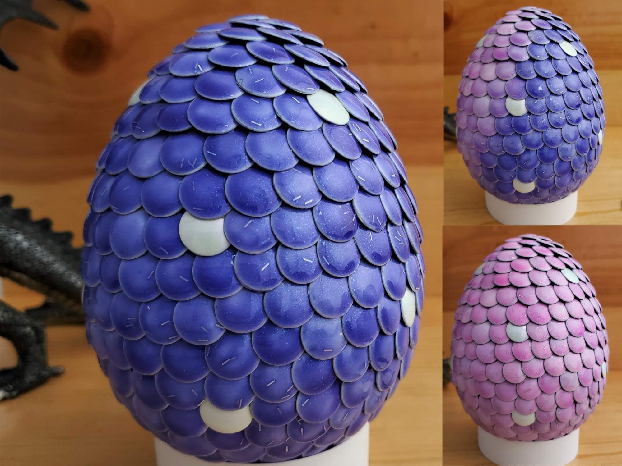 Gender Reveal Mermaid or Dragon Egg Color Change Purple Girl 4 inch Handmade