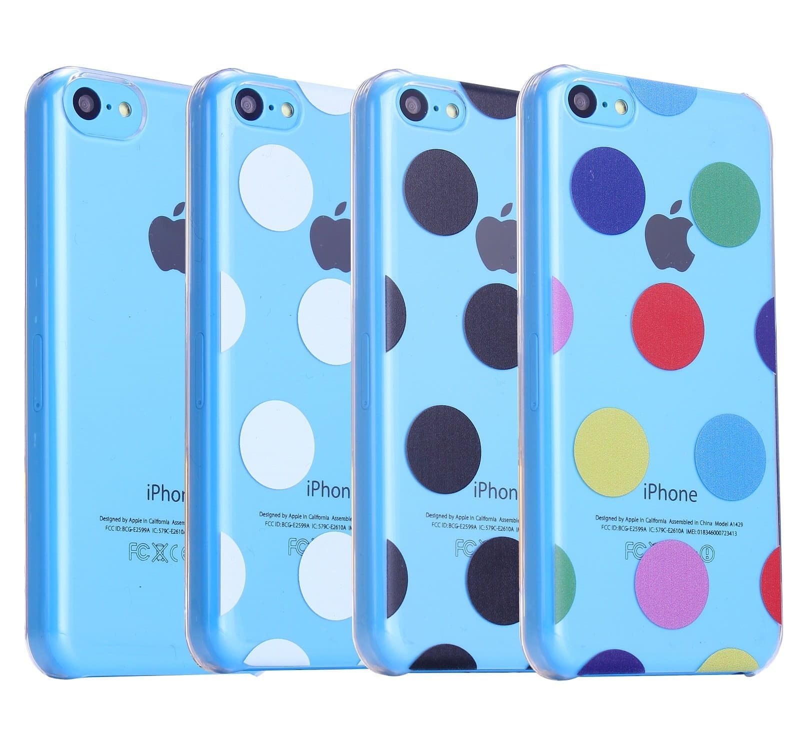 Bargain Bulk Pack of iPhone 5c Cases. Etui Le Bon (tm) case for iPhone 5C. Includes the following iPhone 5c cases. 1 x Clear iPhone 5c case, 1 x Multi colored Polka Dots iPhone 5c case, 1 x Black Polka Dots iPhone 5c case and 1 x White Polka Dots iPhone 5c case