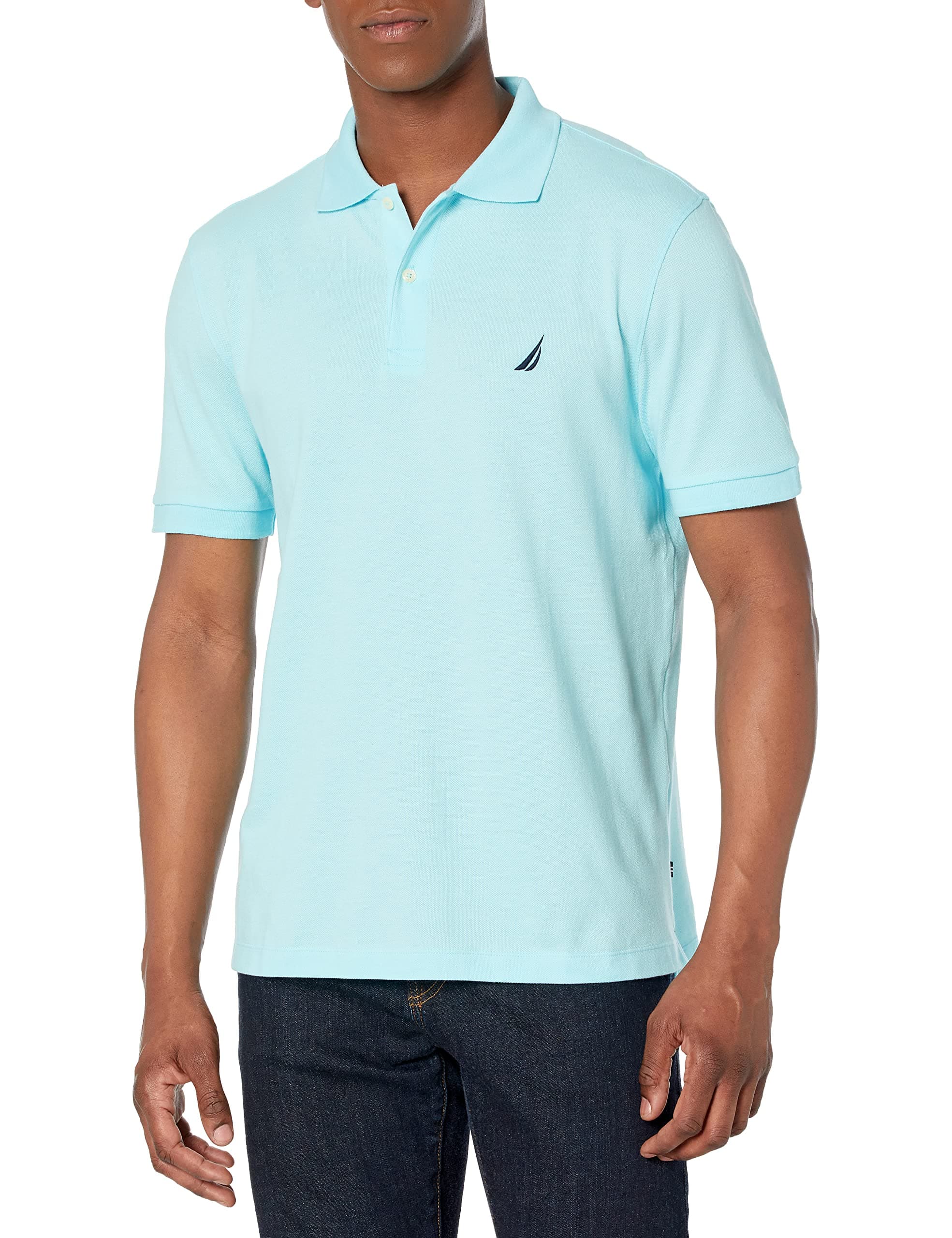 Men's Short Sleeve Solid Cotton Pique Polo Shirt