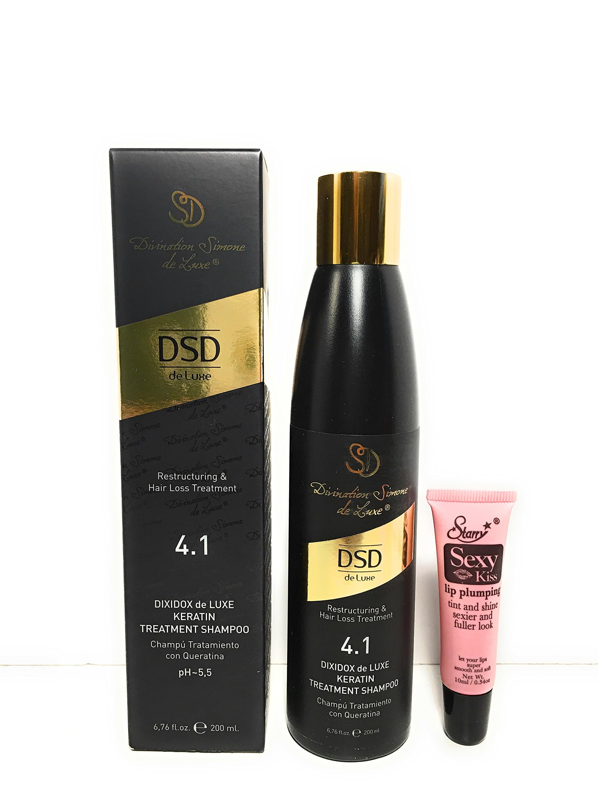 Divination Simone De Luxe Dixidox De Luxe (4.1) Keratin Treatment Shampoo"Free Starry Sexy Kiss Lip Pumpling 10 Ml" (6.76oz/200ml)