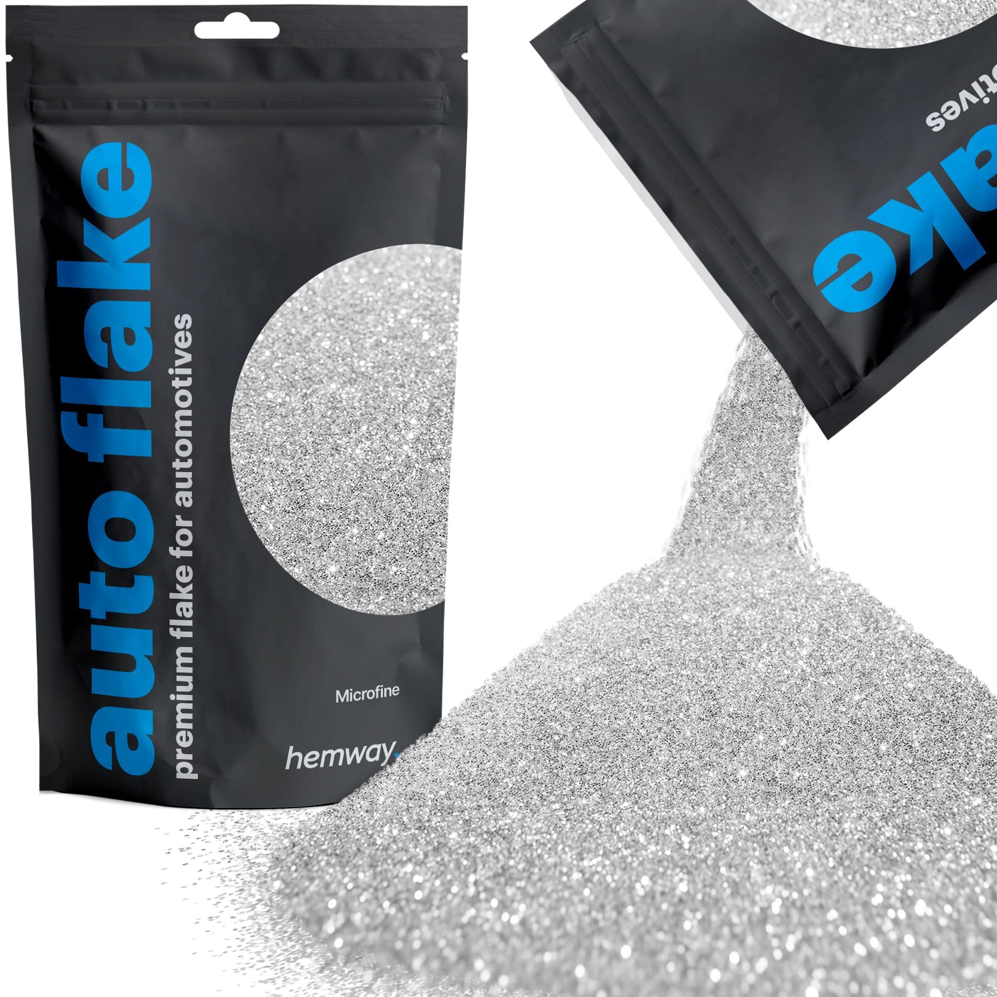 Automotive Metal Flake Glitter MICROFINE 1/256" .004" 0.1mm 100micron Paint Additive Metal Flake 100g for use with Car Bike Van Truck Wagon Automotive Spray and Spray Painting (Silver)