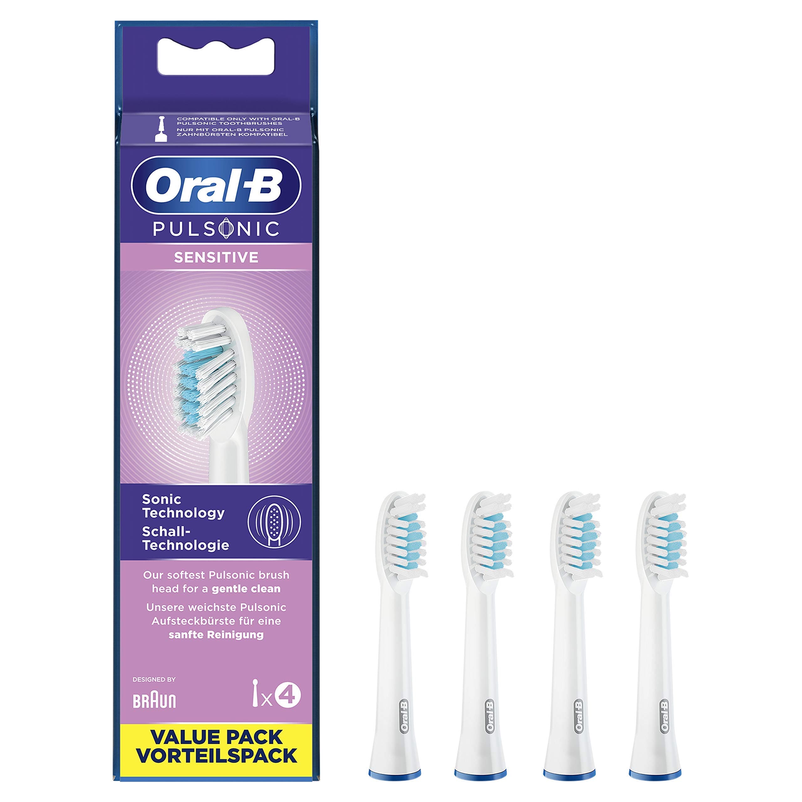 Pulsonic Set of 4 Soft Brushes for Sonic Toothbrushes