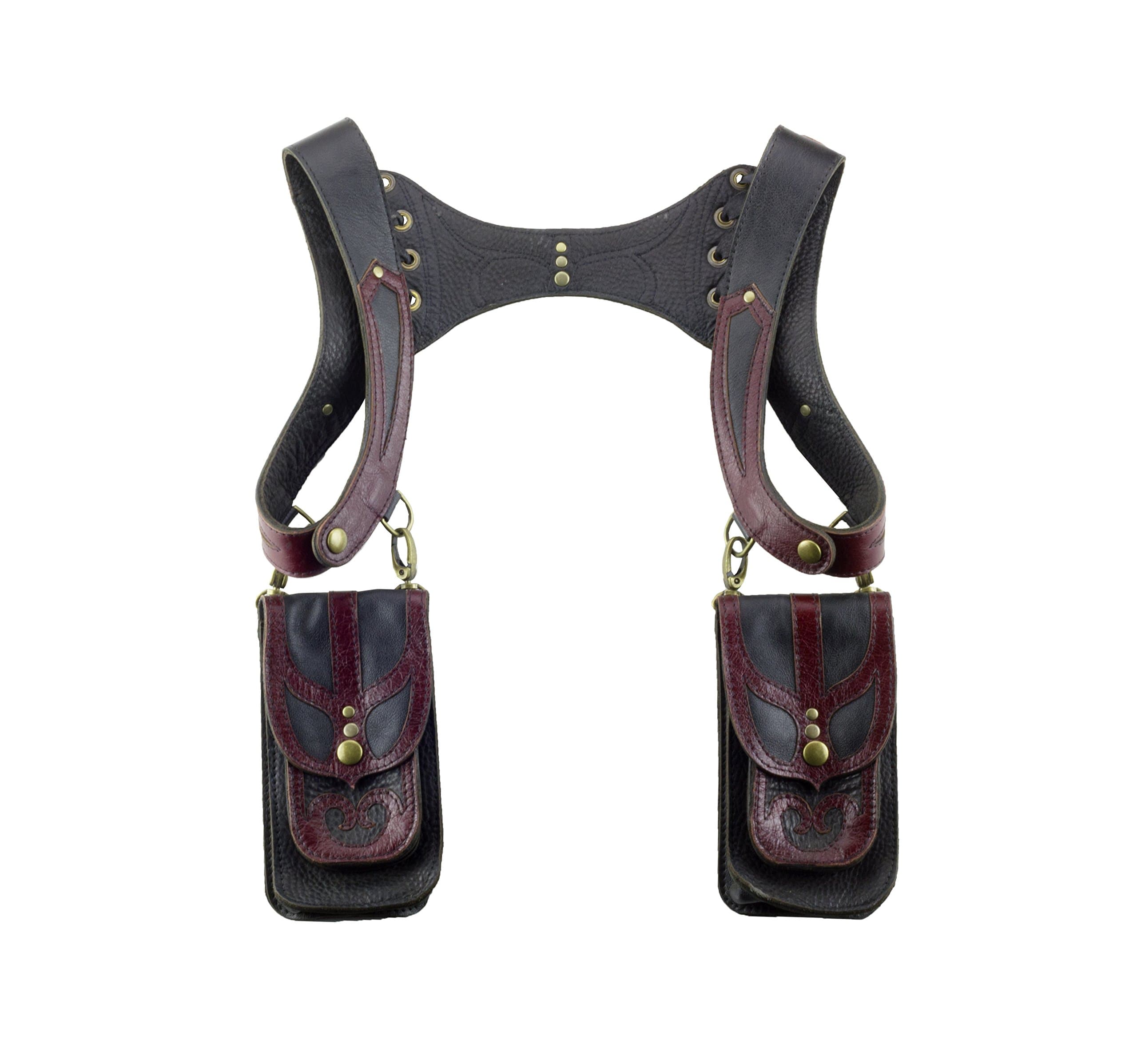 Leather Holster bags"Hydra" Red/Black