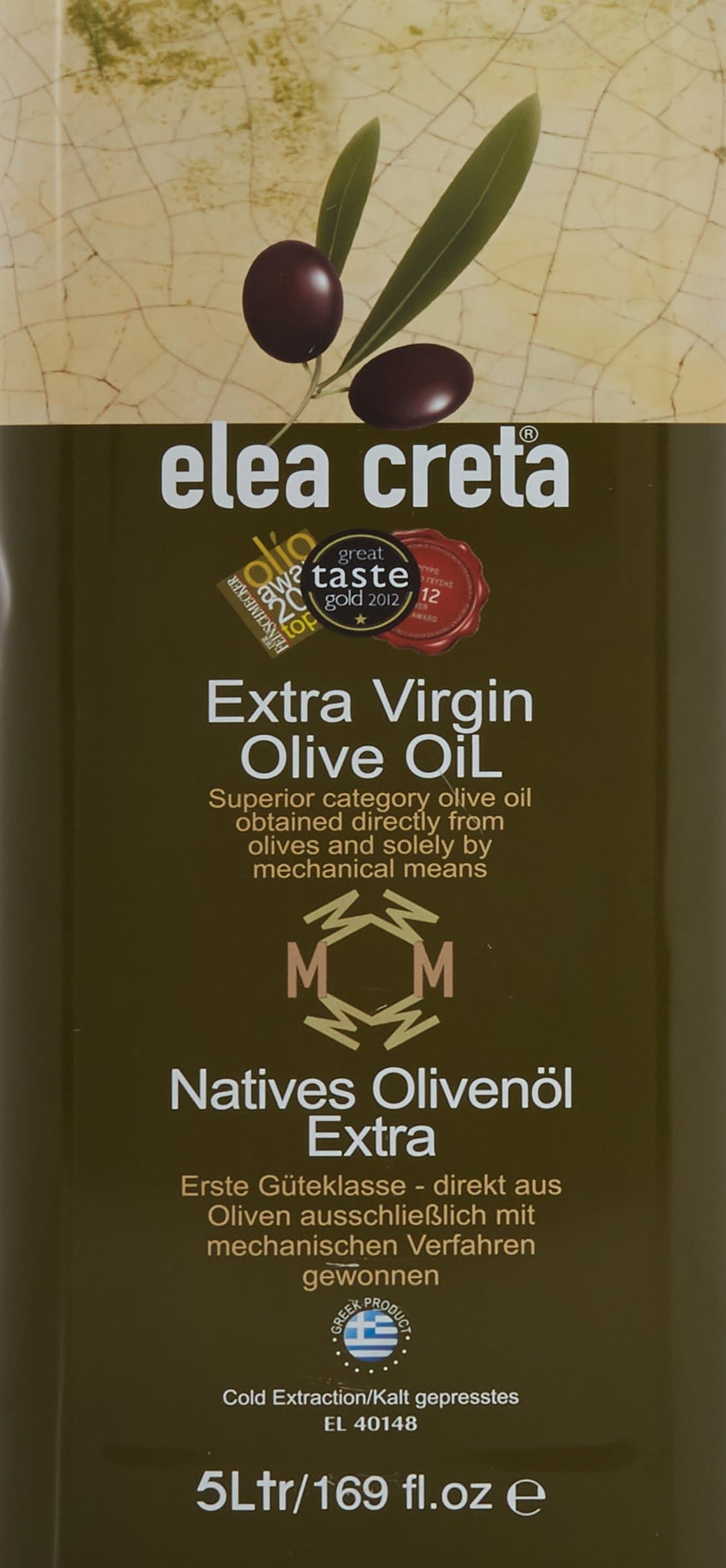 Extra Virgin Greek Olive Oil 5lt Tin can