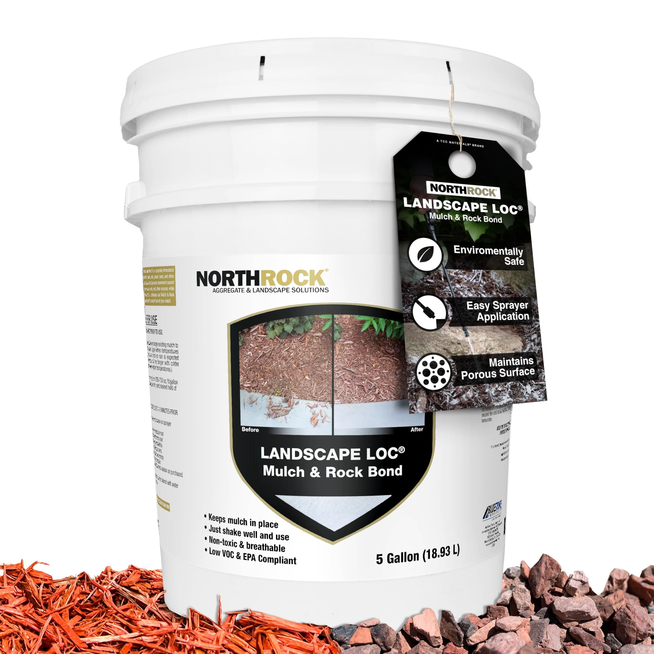 Mulch & Rock Bond (5 Gallon, 1) - Landscape Glue for Mulch, Rock, & More