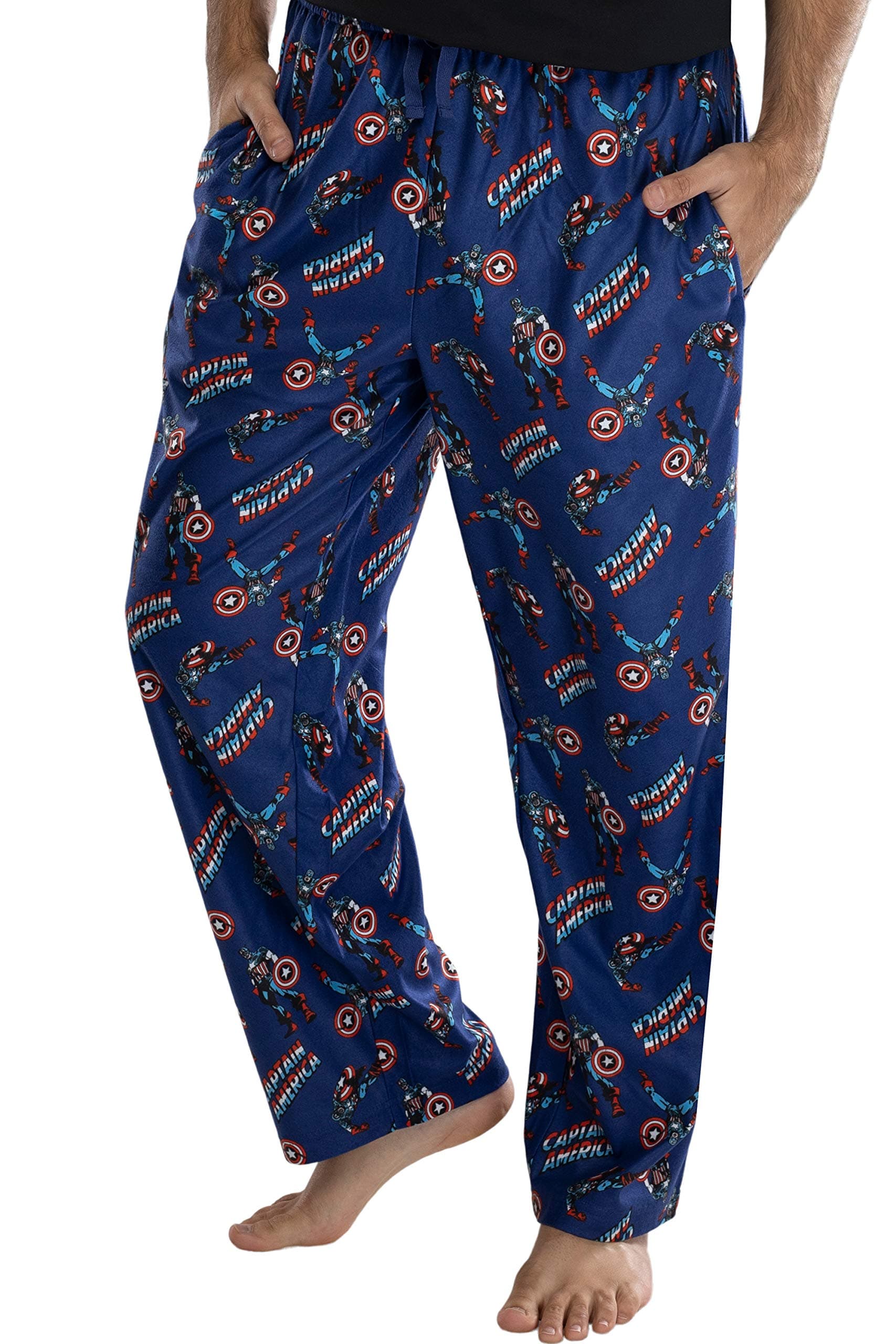 Marvel Men's Captain America Retro Allover Print Loungewear Pajama Pants