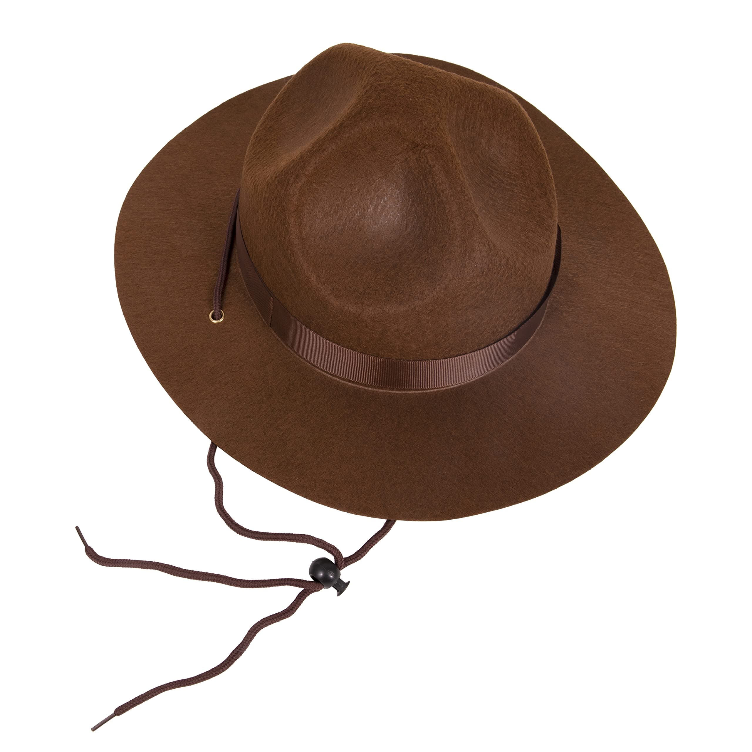 Kangaroo Park Ranger Brown Hat - Campaign Smokey Bear Fedora Adventure Hat for Men - Halloween Cosplay Theme Party Dress up Apparel