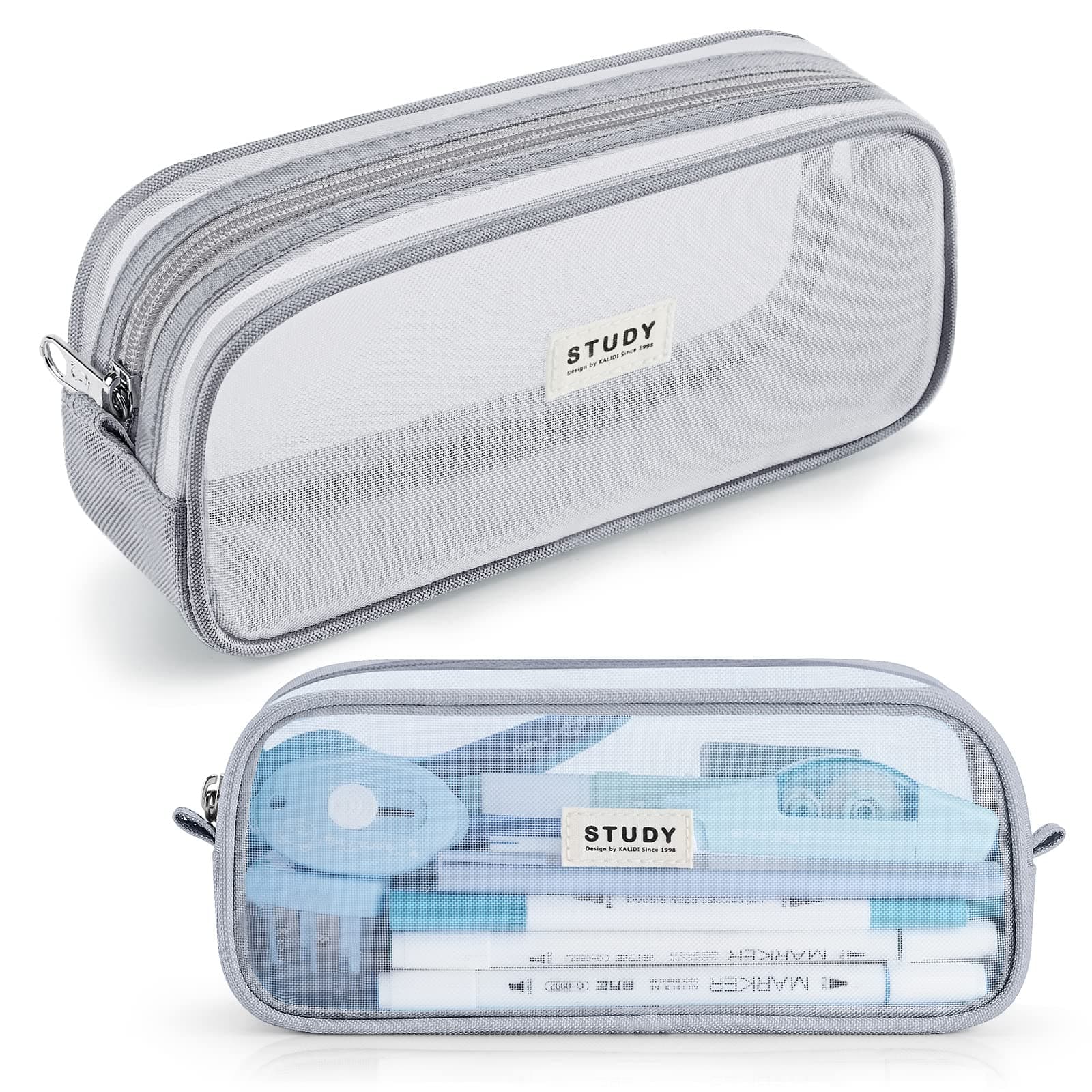 Fancy Forest Clear Mesh Pencil Case, Large Capacity Pen Case for School Exam & Students