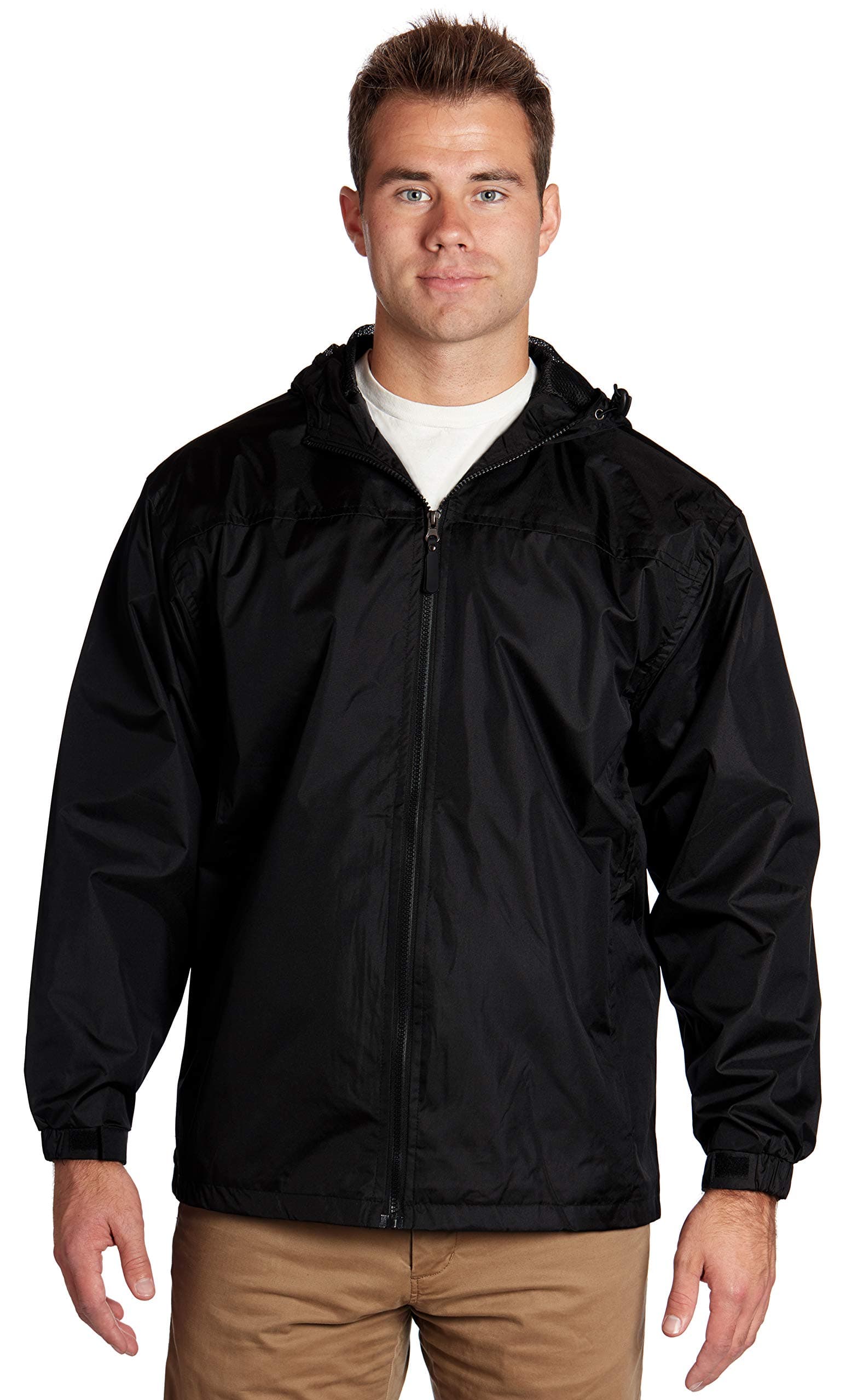 Men's Lined Hooded Wind Resistant/Water Repellent Windbreaker Jacket