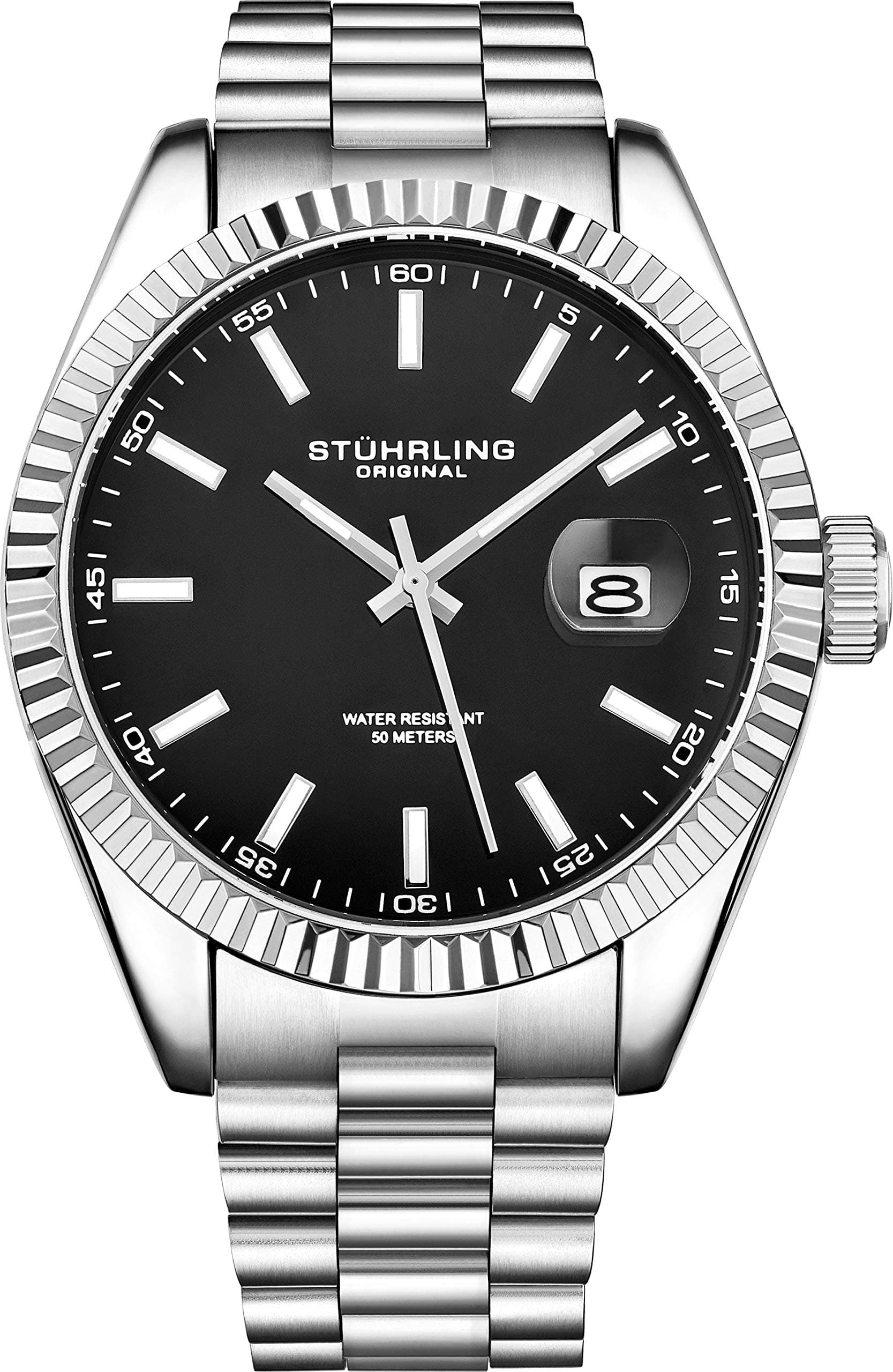 Stuhrling Original Men's Quartz Watch - Symphony Regent Coronet Stainless Steel Watch