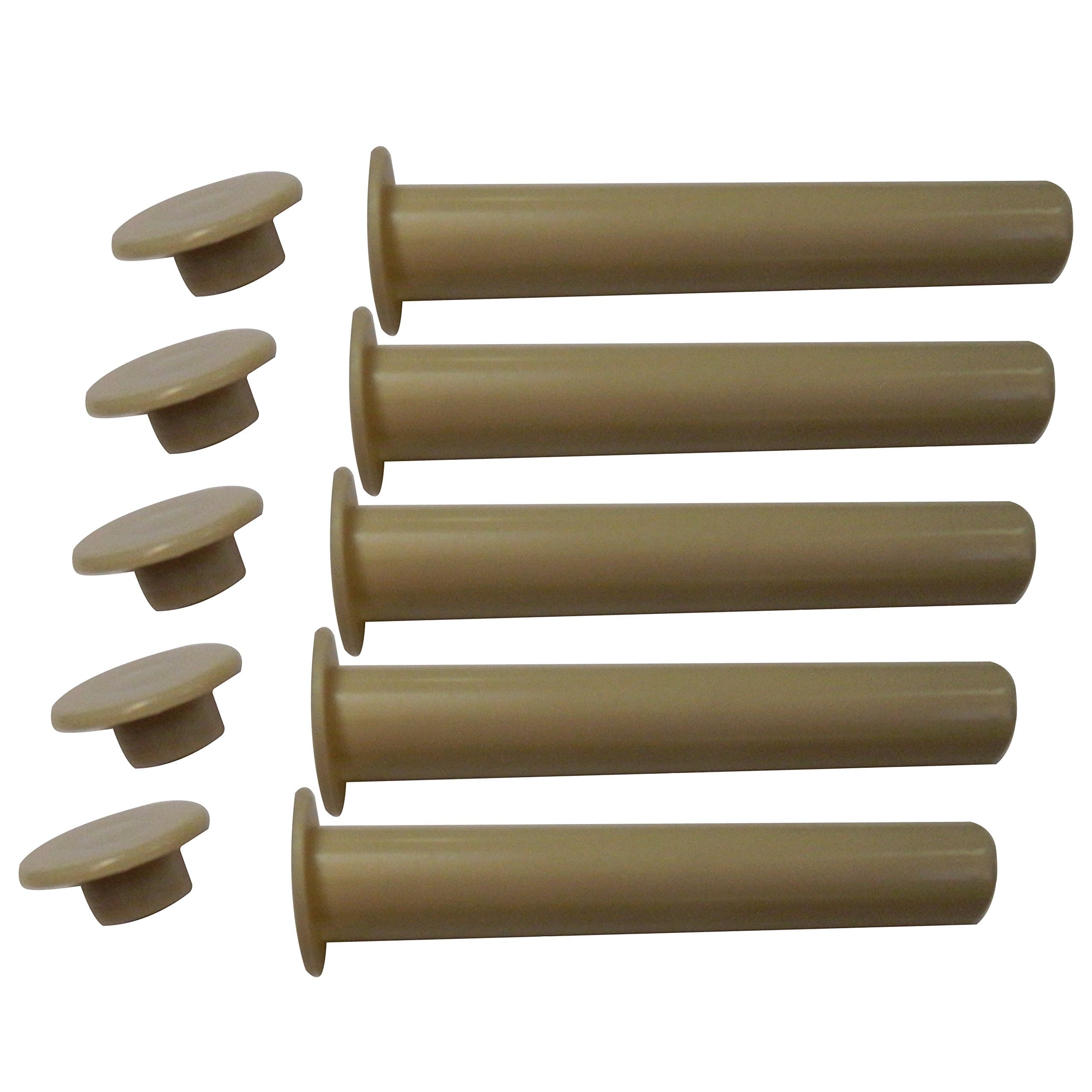 Pool Fence DIY by Life Saver Replacement Safety Sleeve and Cap for Peg Pole, 5 Pack, Tan