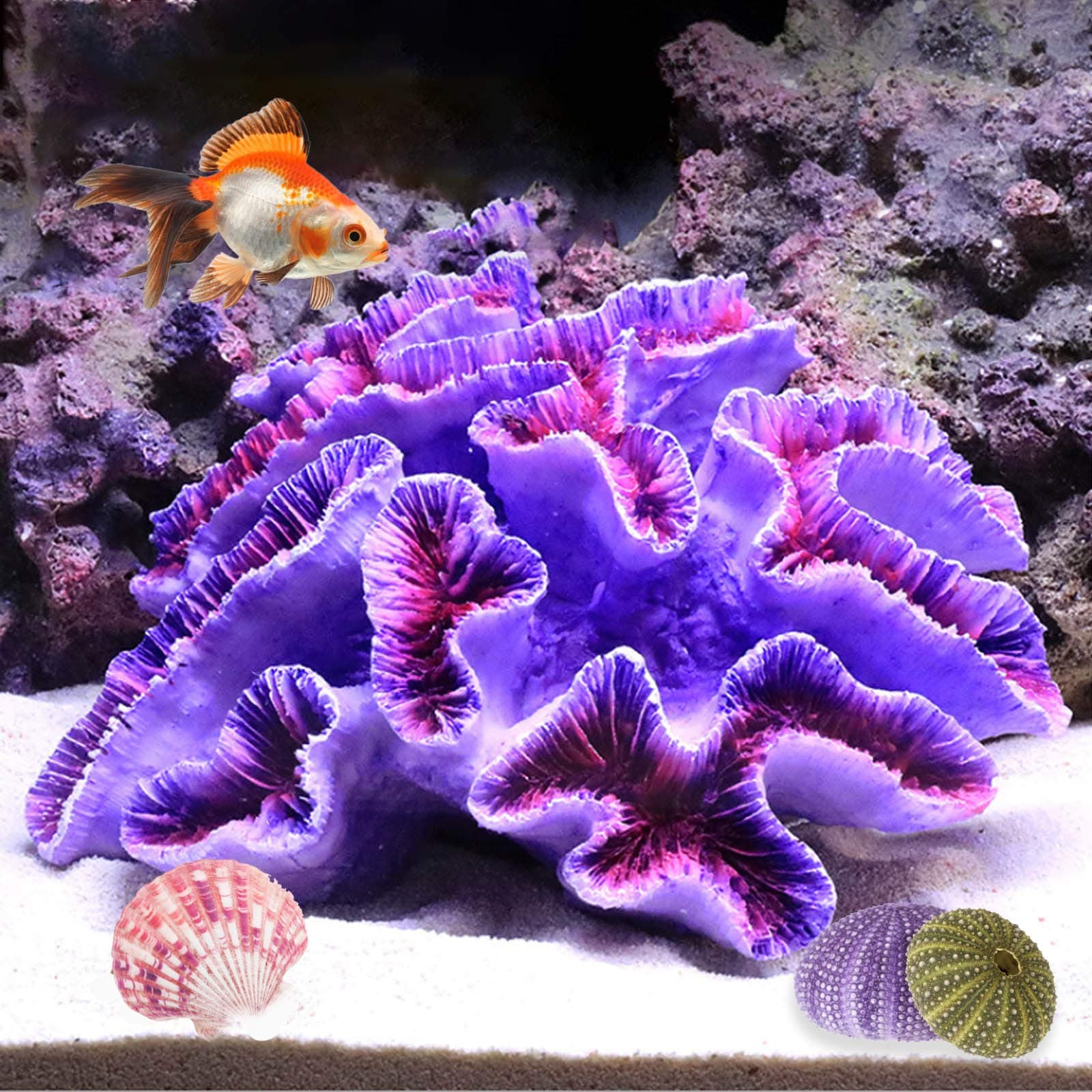 Besimple Aquarium Coral Ornaments Decor Fish Tank Plants Decoration for Aquarium Landscape,Purple