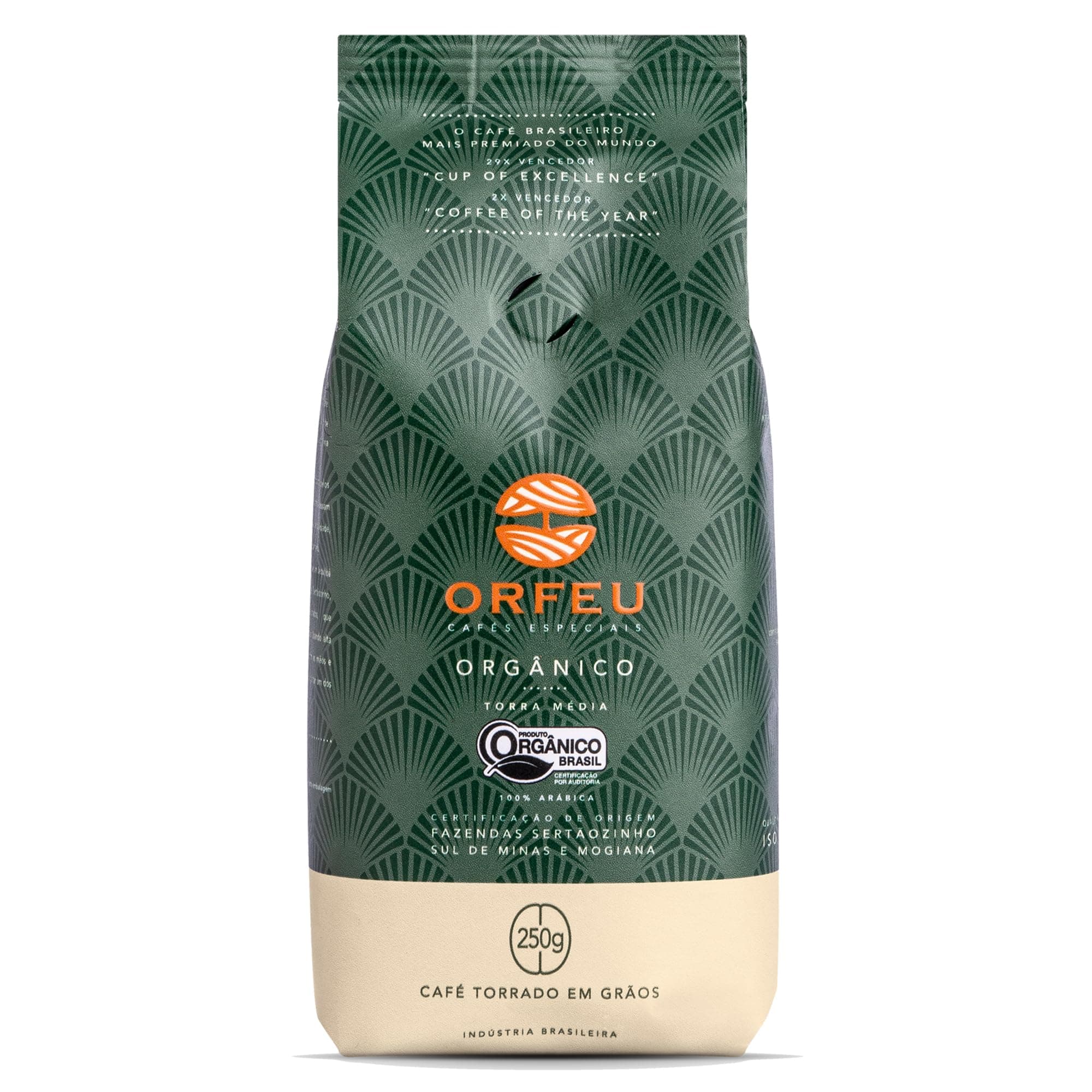 ORFEU - Special Organic Coffee - 100% Arabica Coffee, Light Roast - Honey & Caramel Aroma - Chocolate & Caramel Notes, Medium Acidity - Sustainable Plantation - 250g, 8.8oz