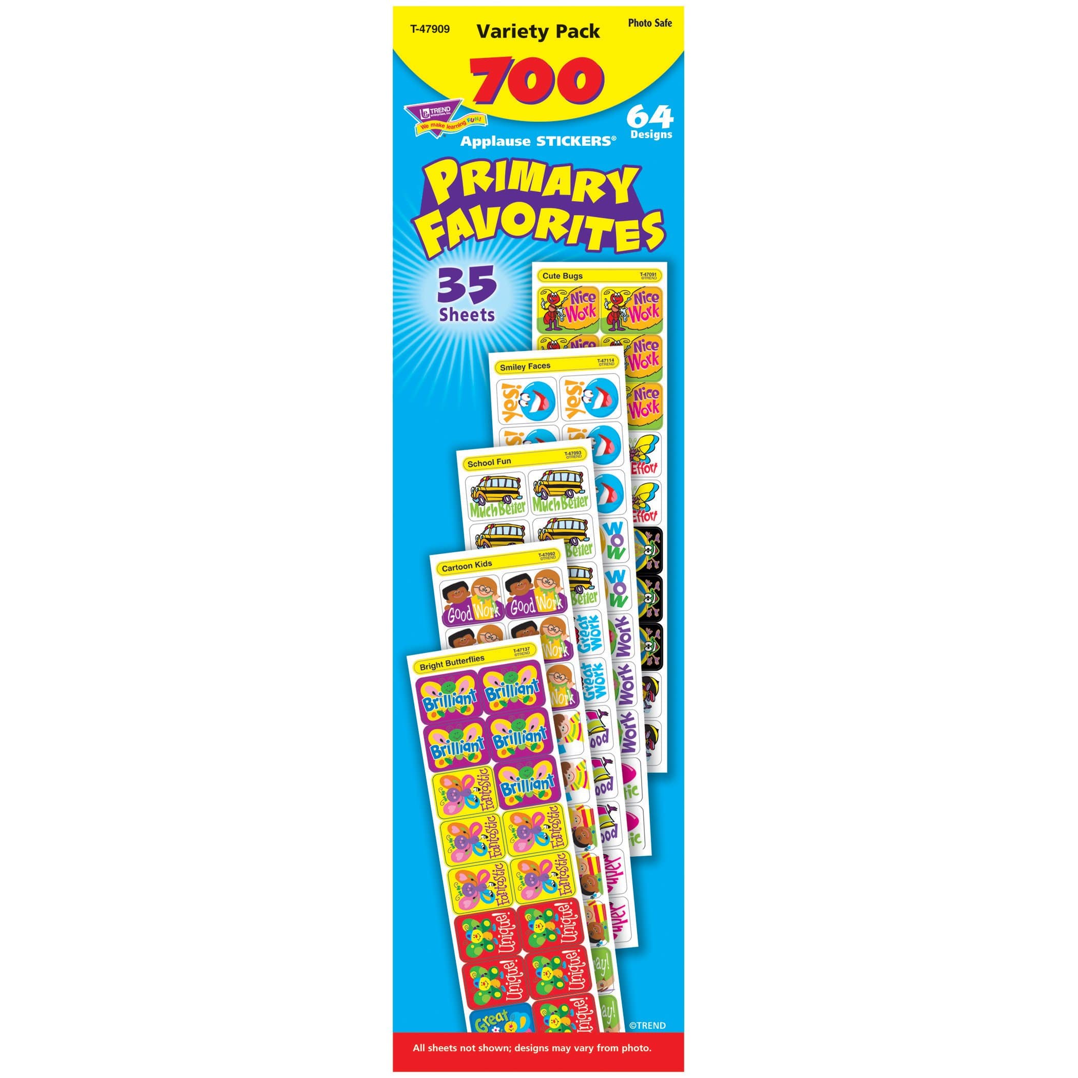 APPLAUSE STICKERS 700/PK PRIMARY