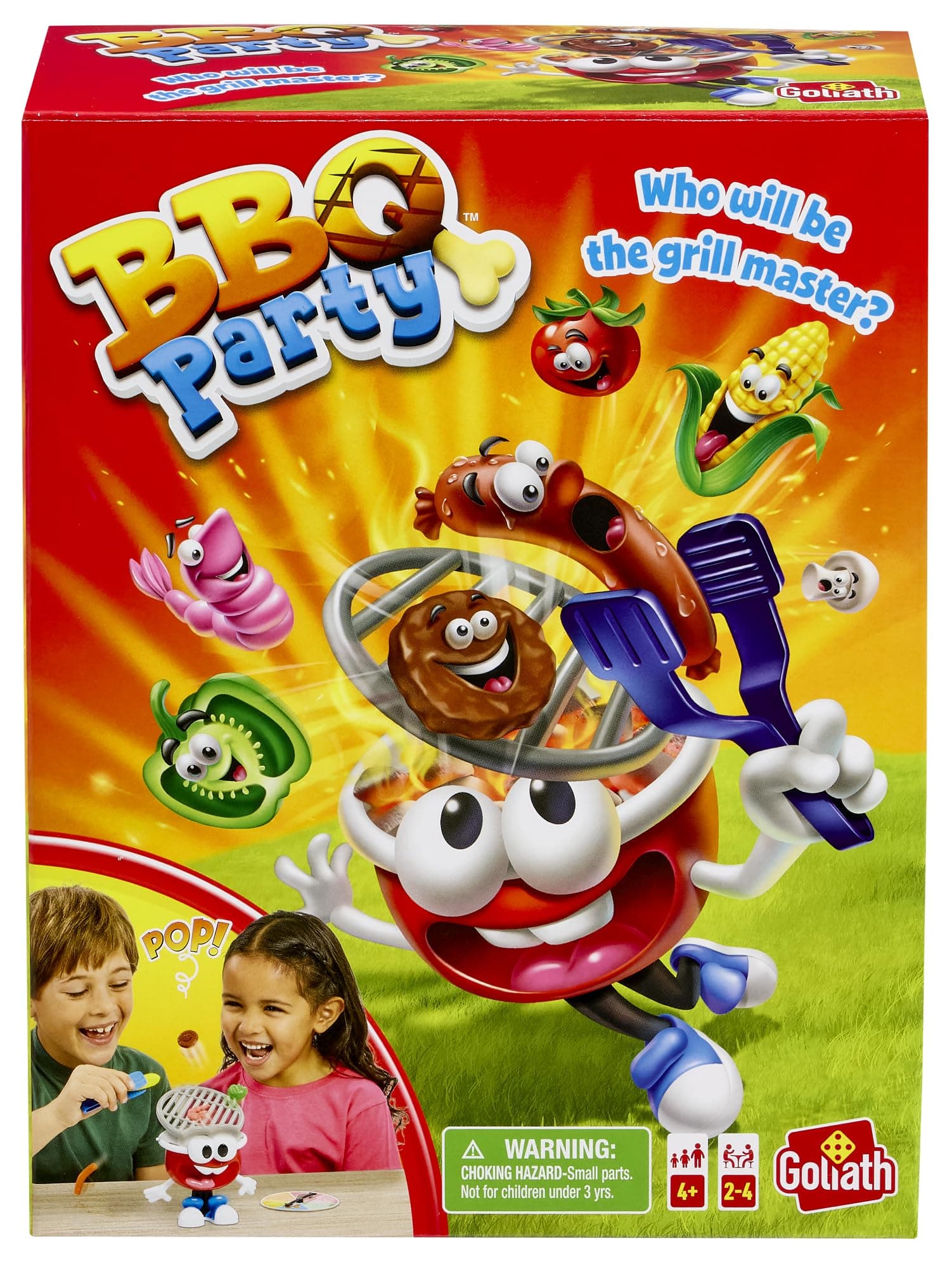 Goliath BBQ Party Game | Put Food On The BBQ Grill Before The Grill Pops | No Reading & No Batteries Required | 2-4 Players | Ages 4 and Up