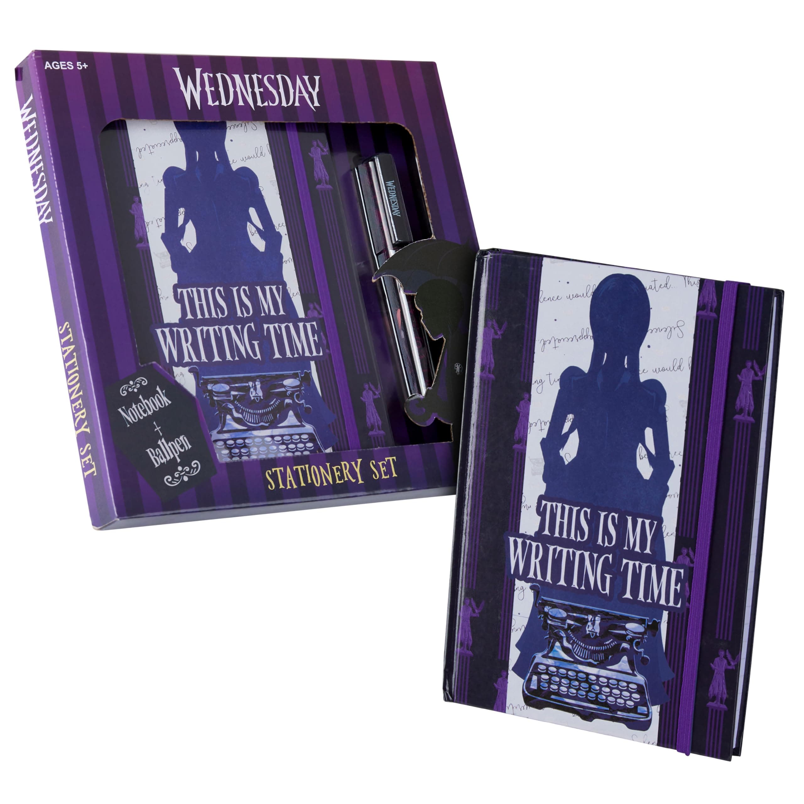 Wednesday Stationery Set for Girls Teenagers Women and Pen Set - A5 Journal and Ballpoint Pen Stationery Supplies - Gifts for Her