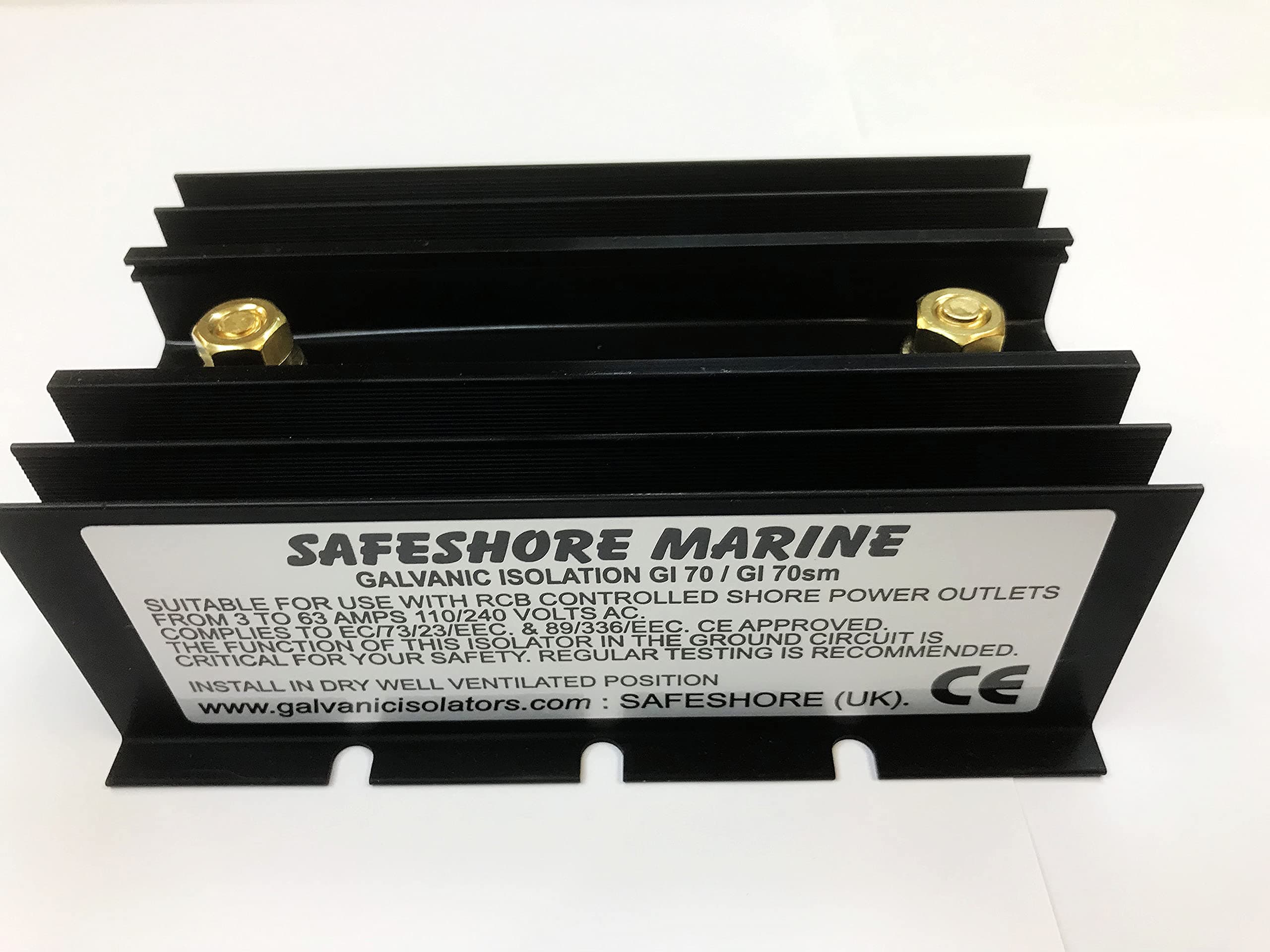 galvanic isolator for corrosion protection in boats and yachts. 70 amp isolator. Over 30,000 UK boats are now reliably protected advanced galvanic isolators.