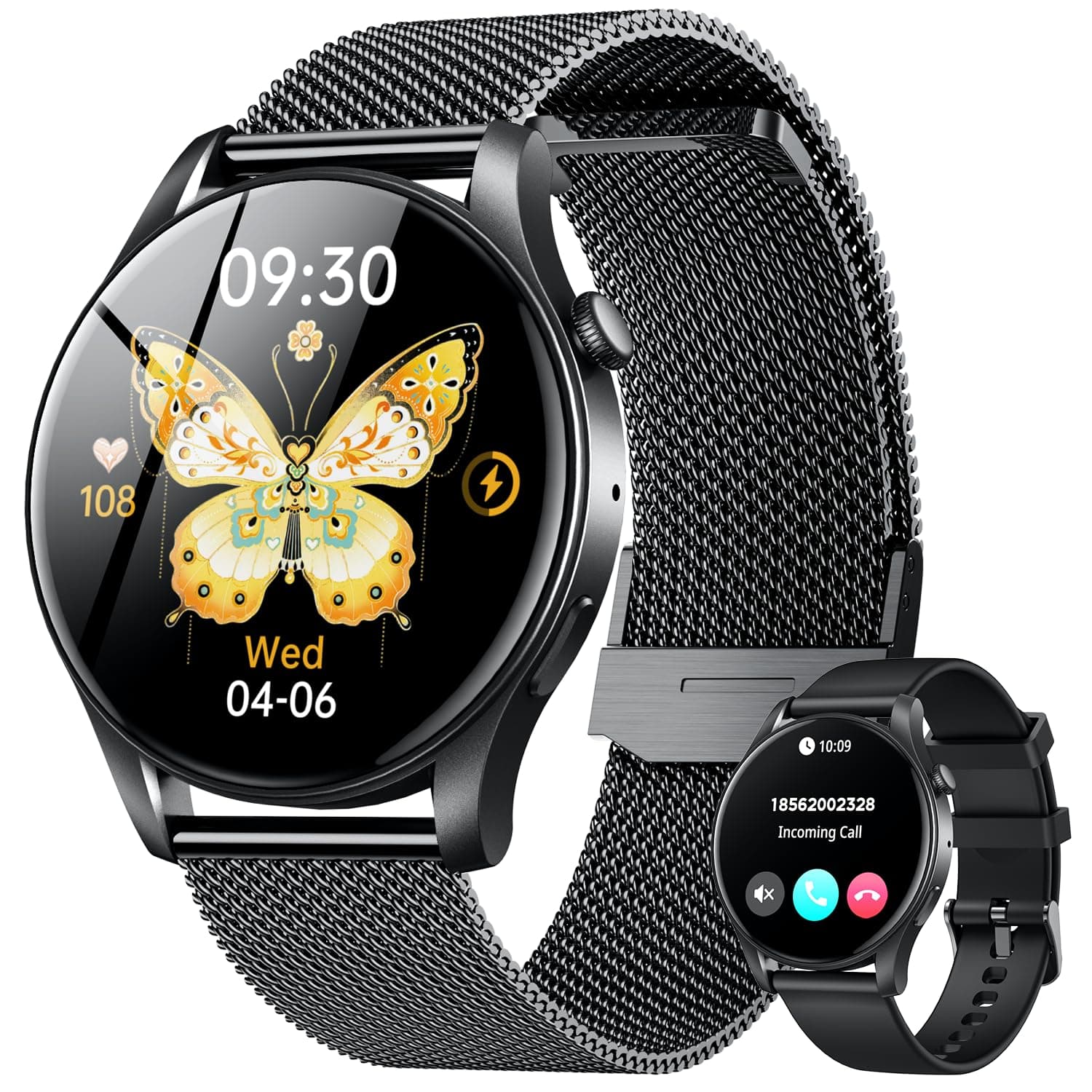 Smartwatch for Men Fitness Watch: 1.43" Amoled Touchscreen Smart Watch Answer/Make Call with Heart Rate Blood Pressure Sleep Monitor 100+ Sports Modes Fitness Tracker IP67 Waterproof for Android iOS