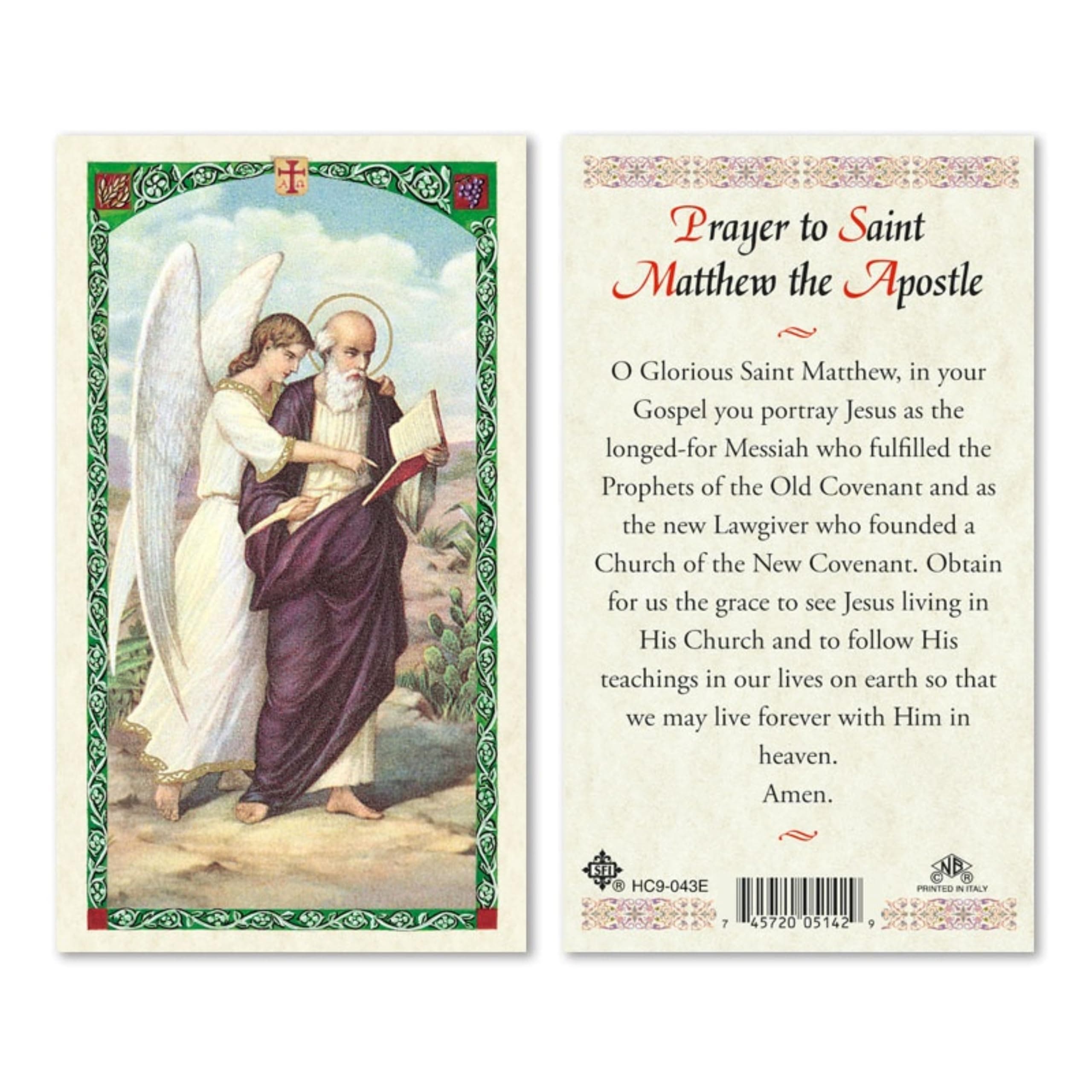 Prayer to Saint Matthew the Apostle Laminated Holy Card